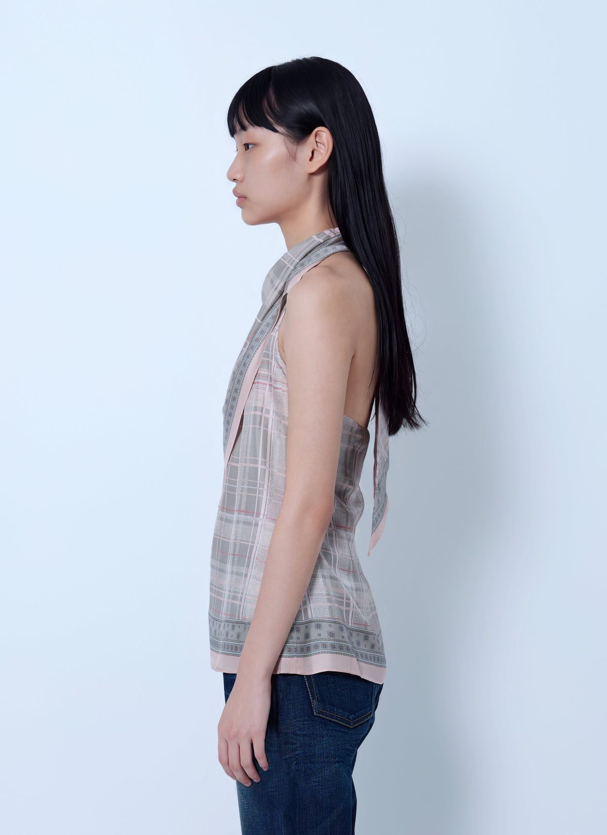 Silk blouse with scarf