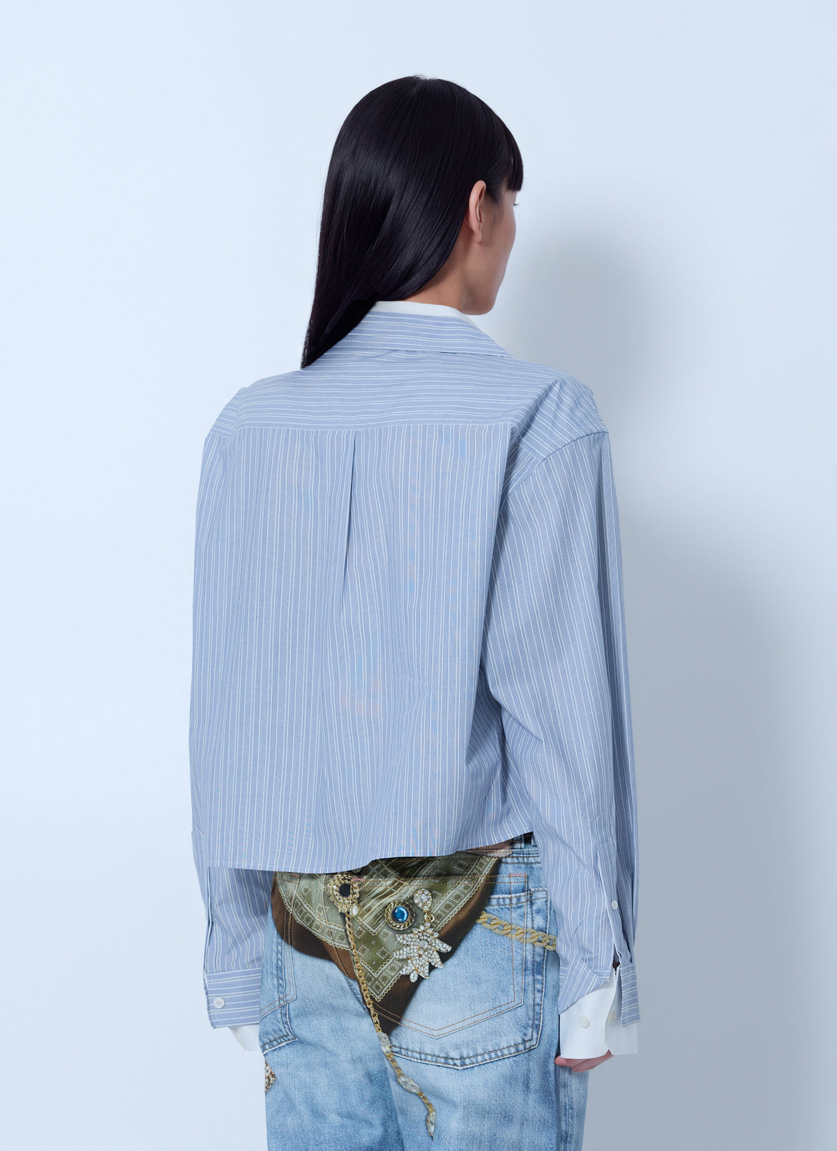 Striped cropped shirt