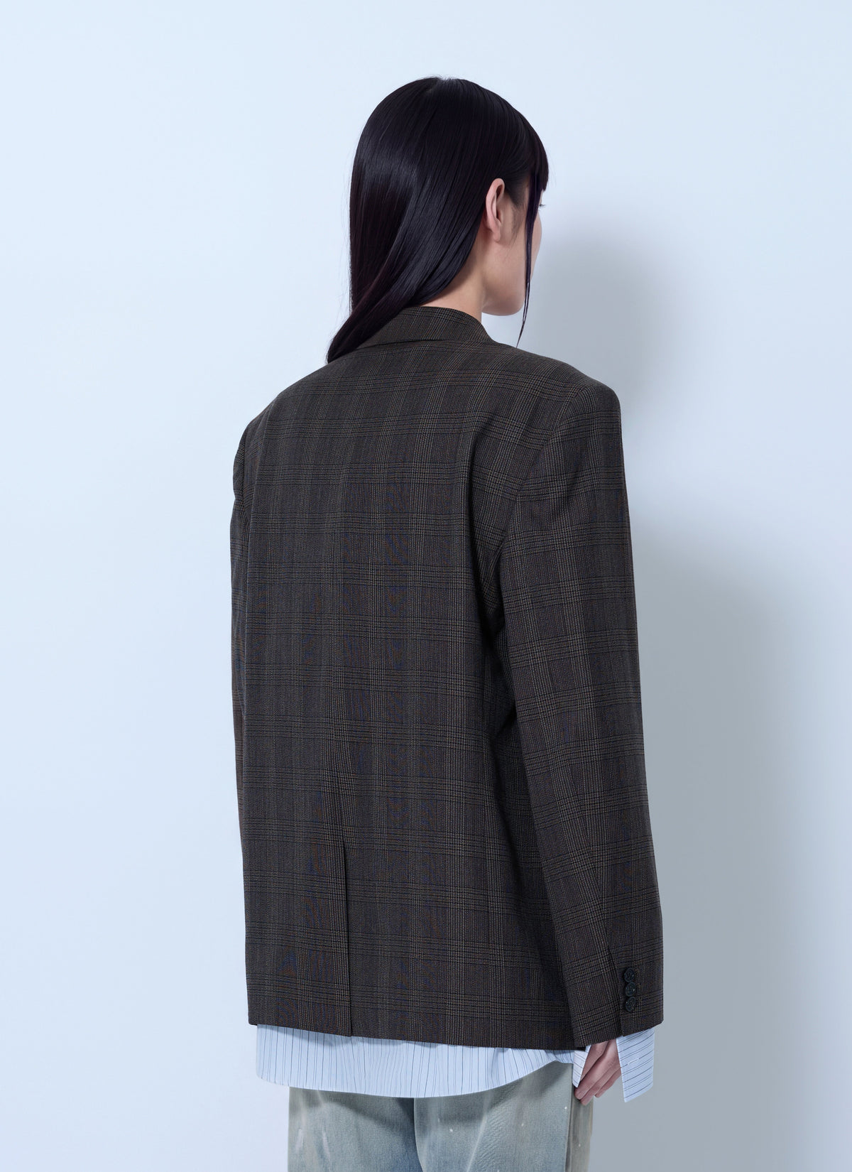 Checked wool blazer