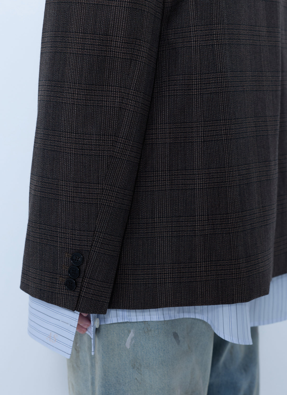 Checked wool blazer