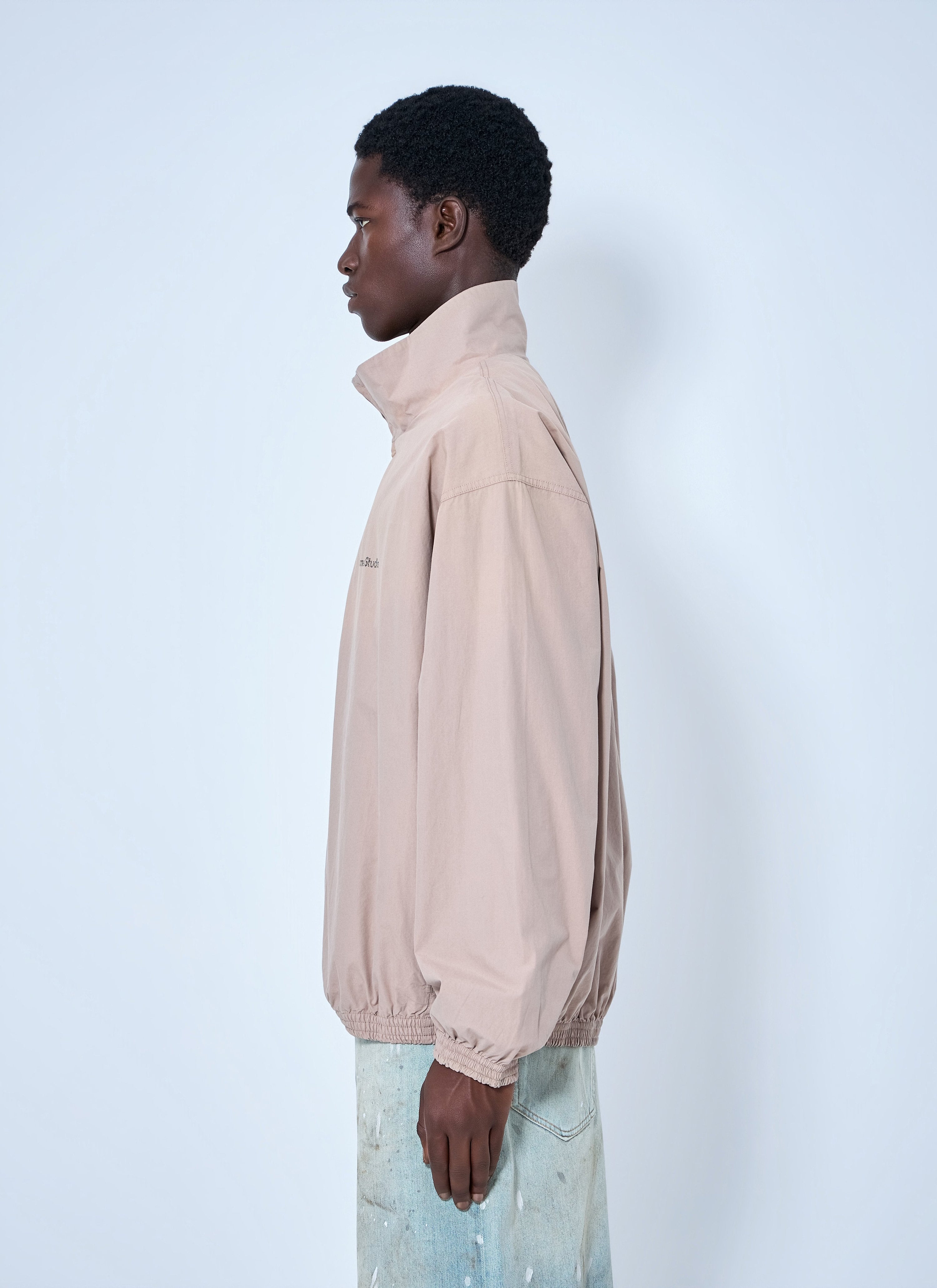 Logo printed zip-up jacket