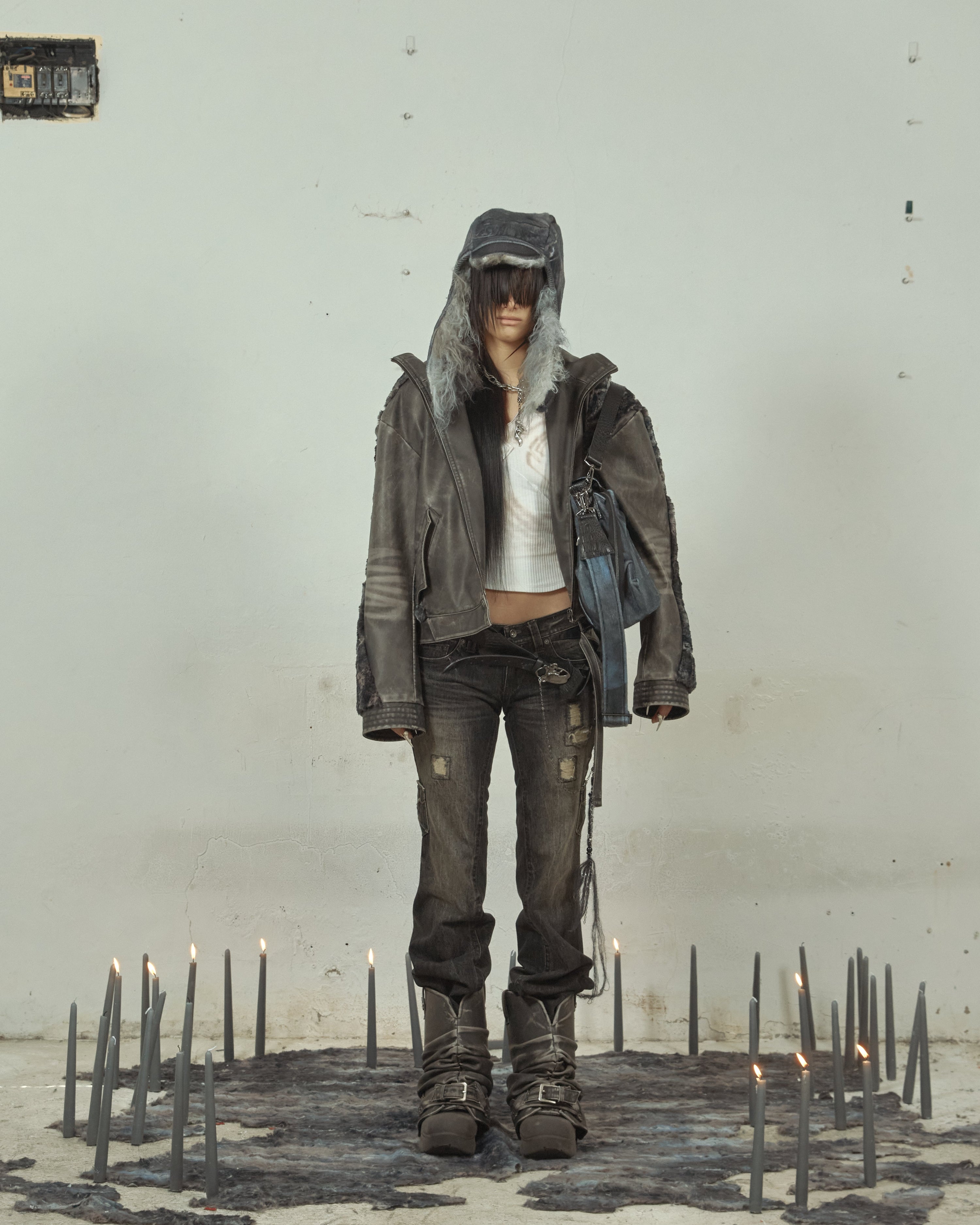 Swamp faux leather jacket