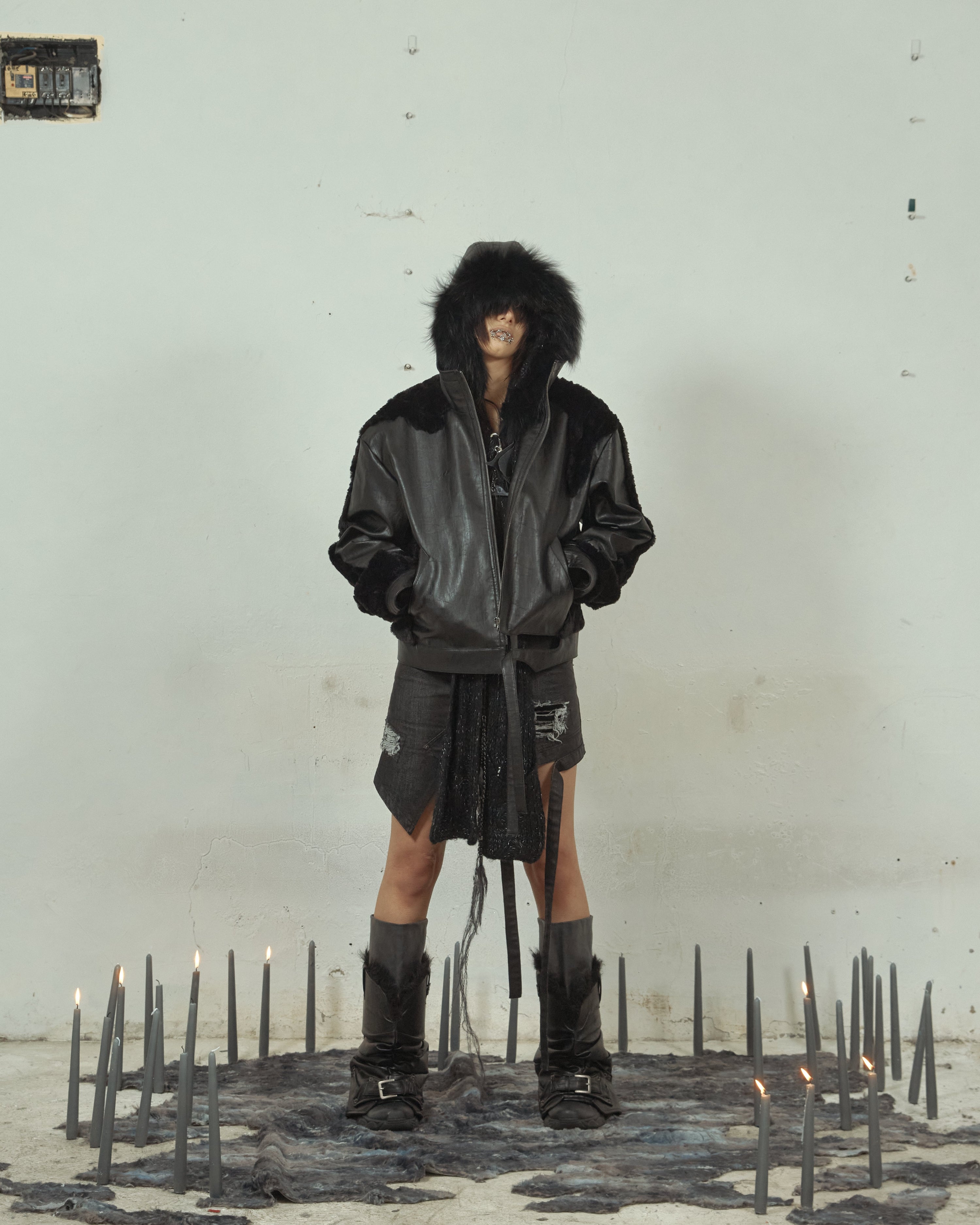 Swamp faux leather jacket