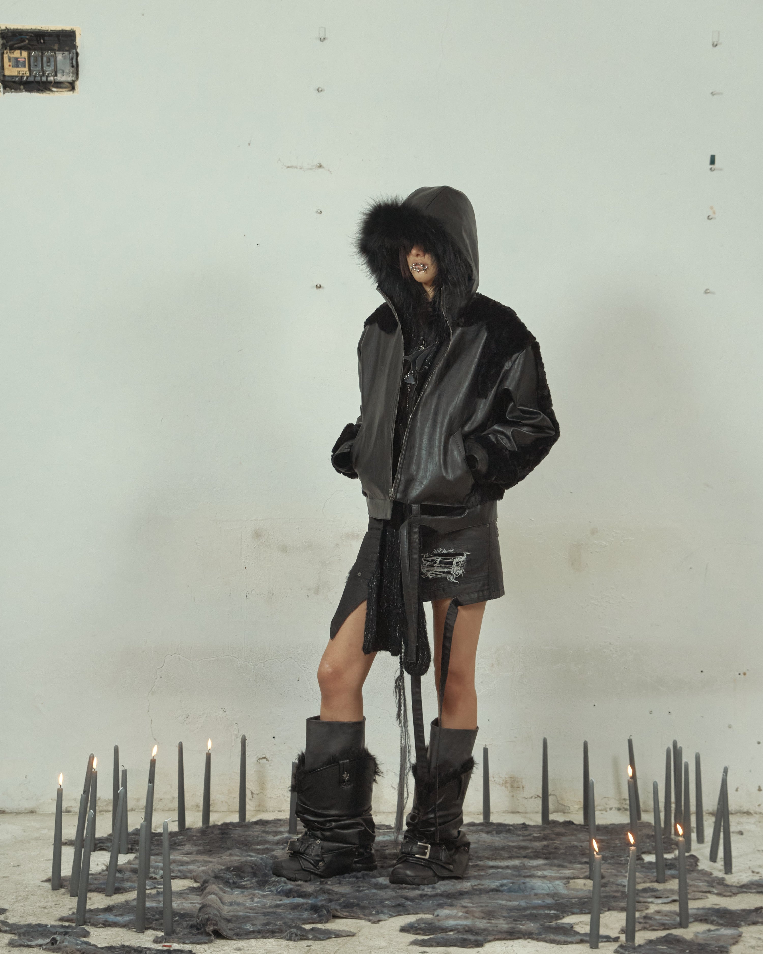 Swamp faux leather jacket