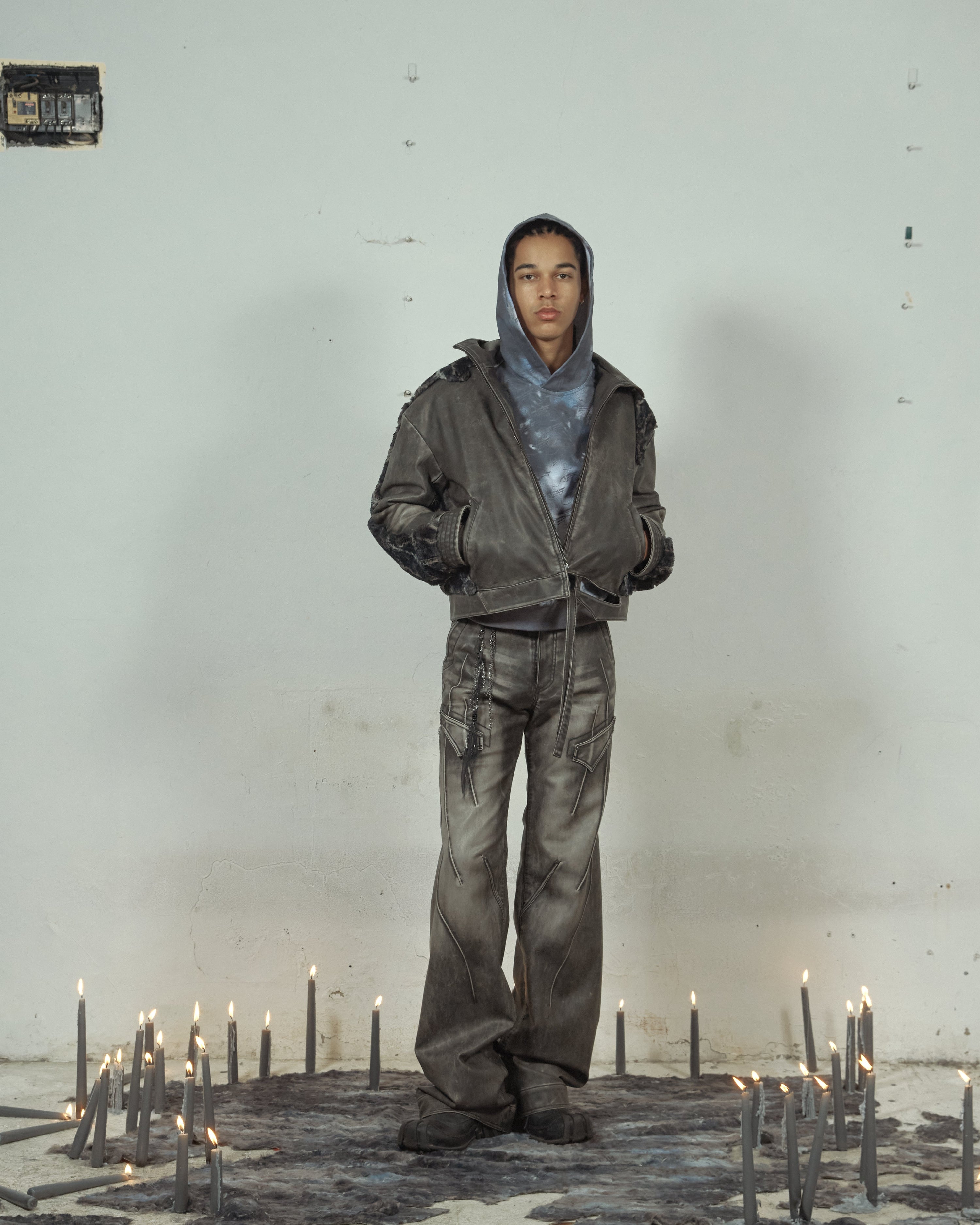 Swamp faux leather jacket