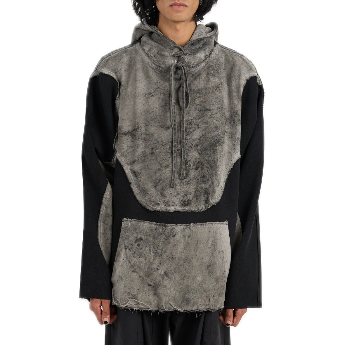 Armour hoodie two-tone dirty silver and black