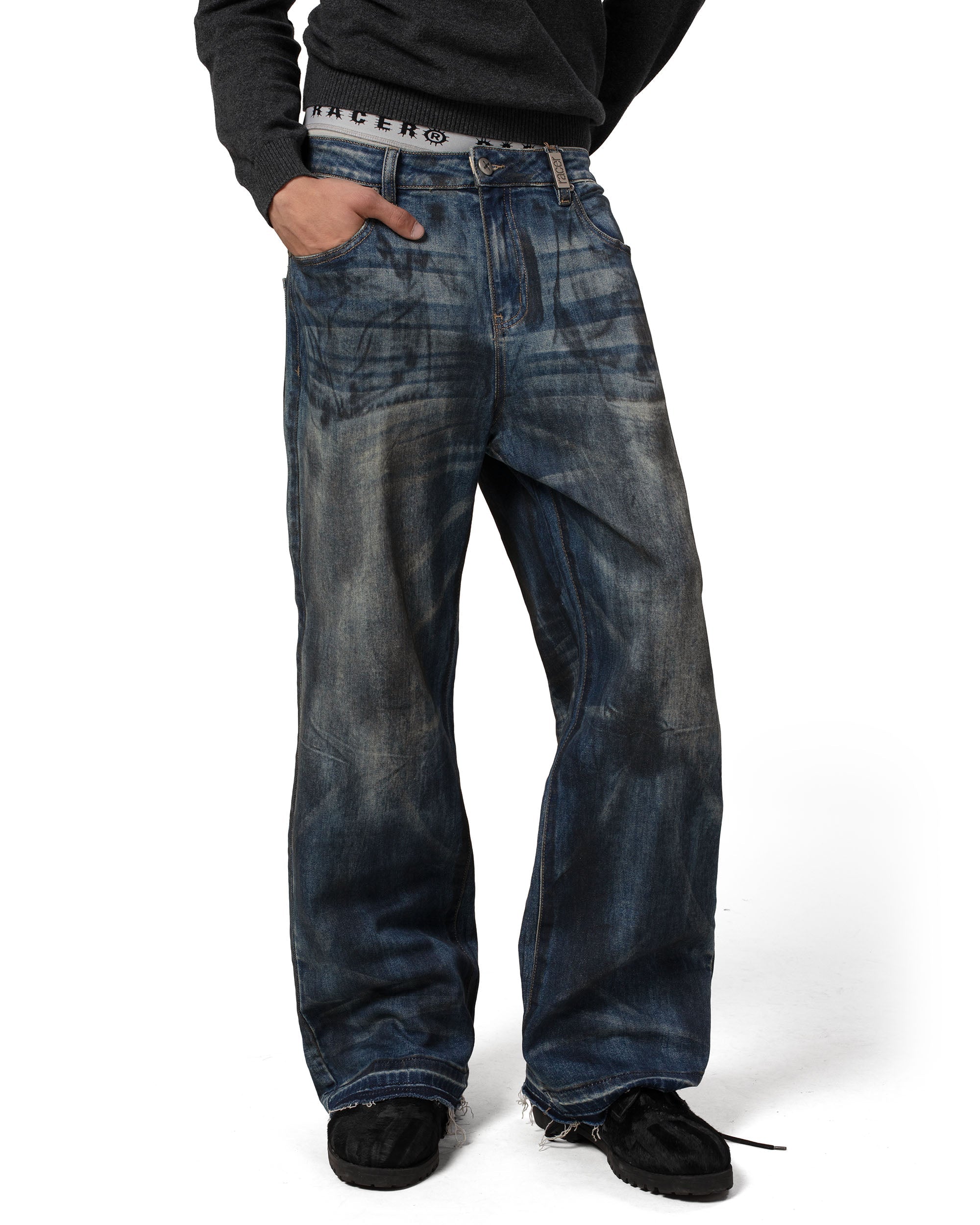 Overpainted denim