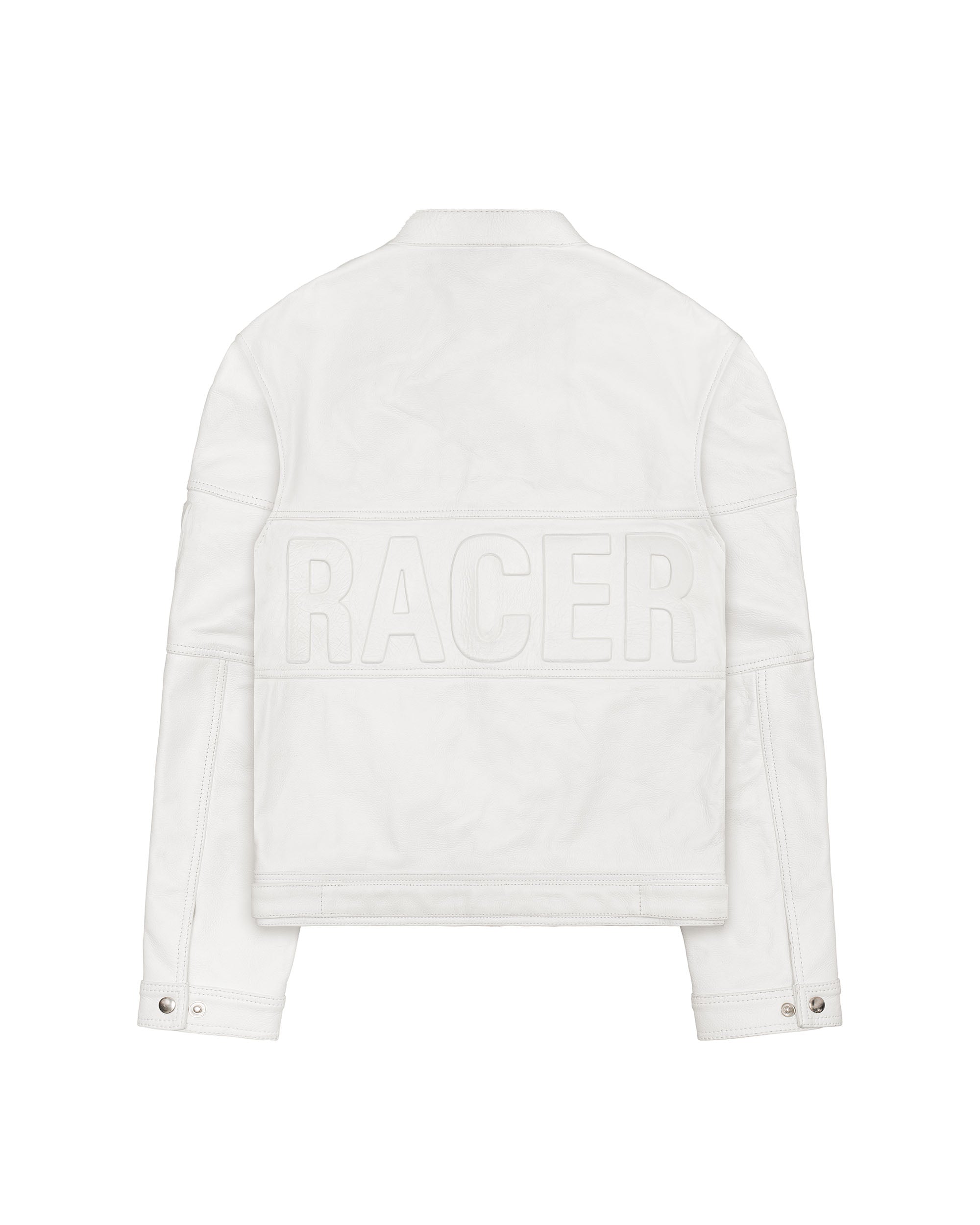 White embossed leather jacket
