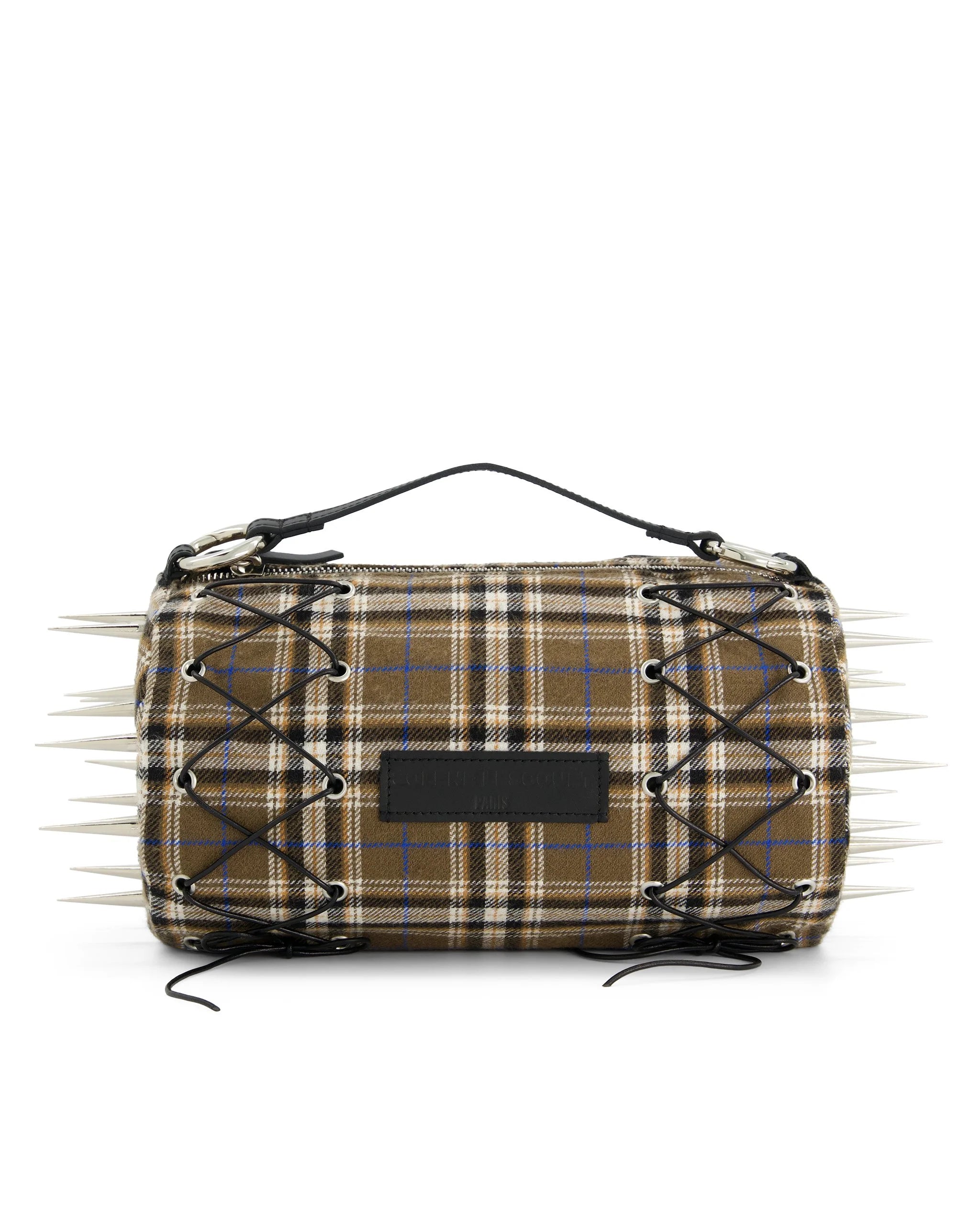 Sac tartan marron à piques