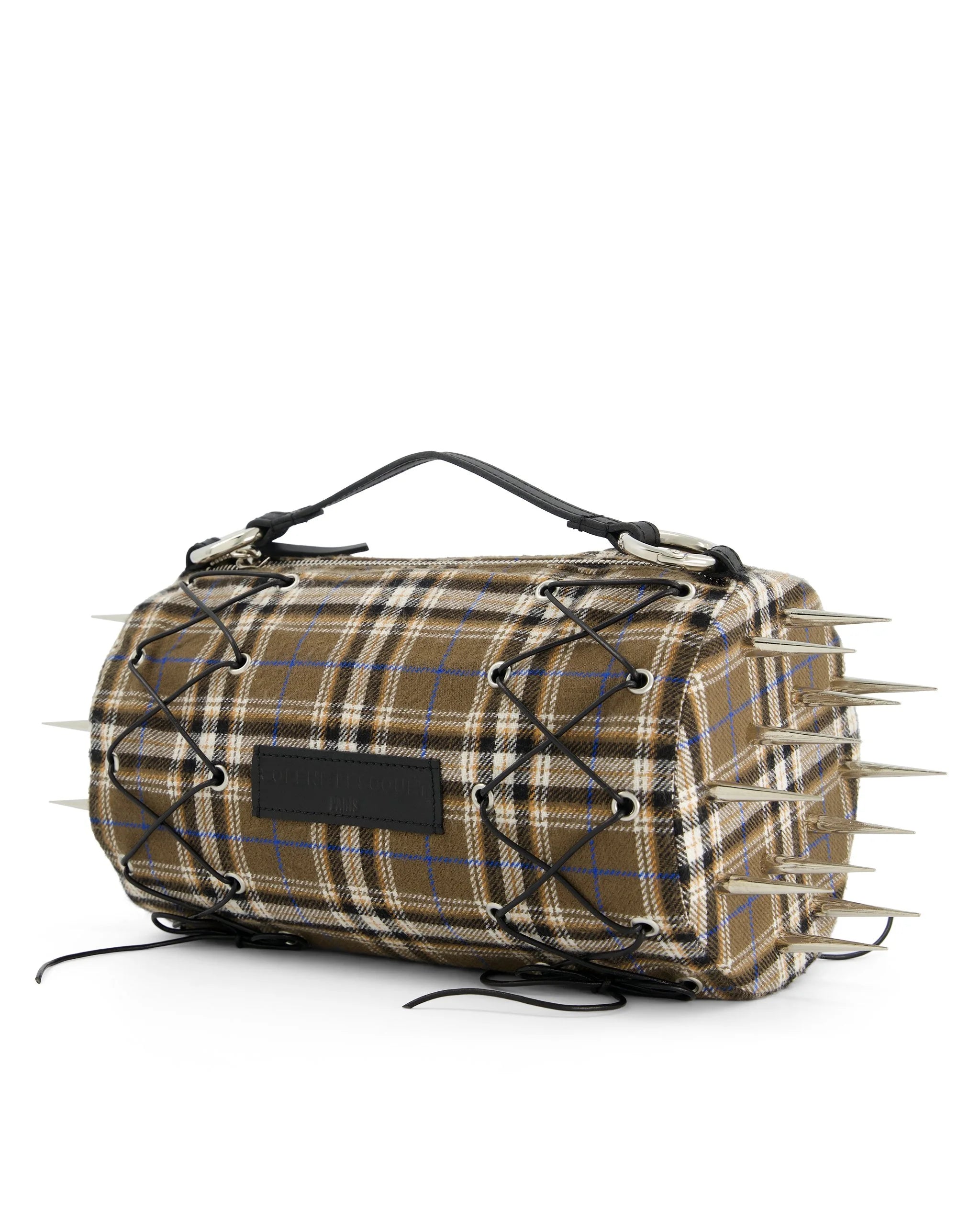Sac tartan marron à piques