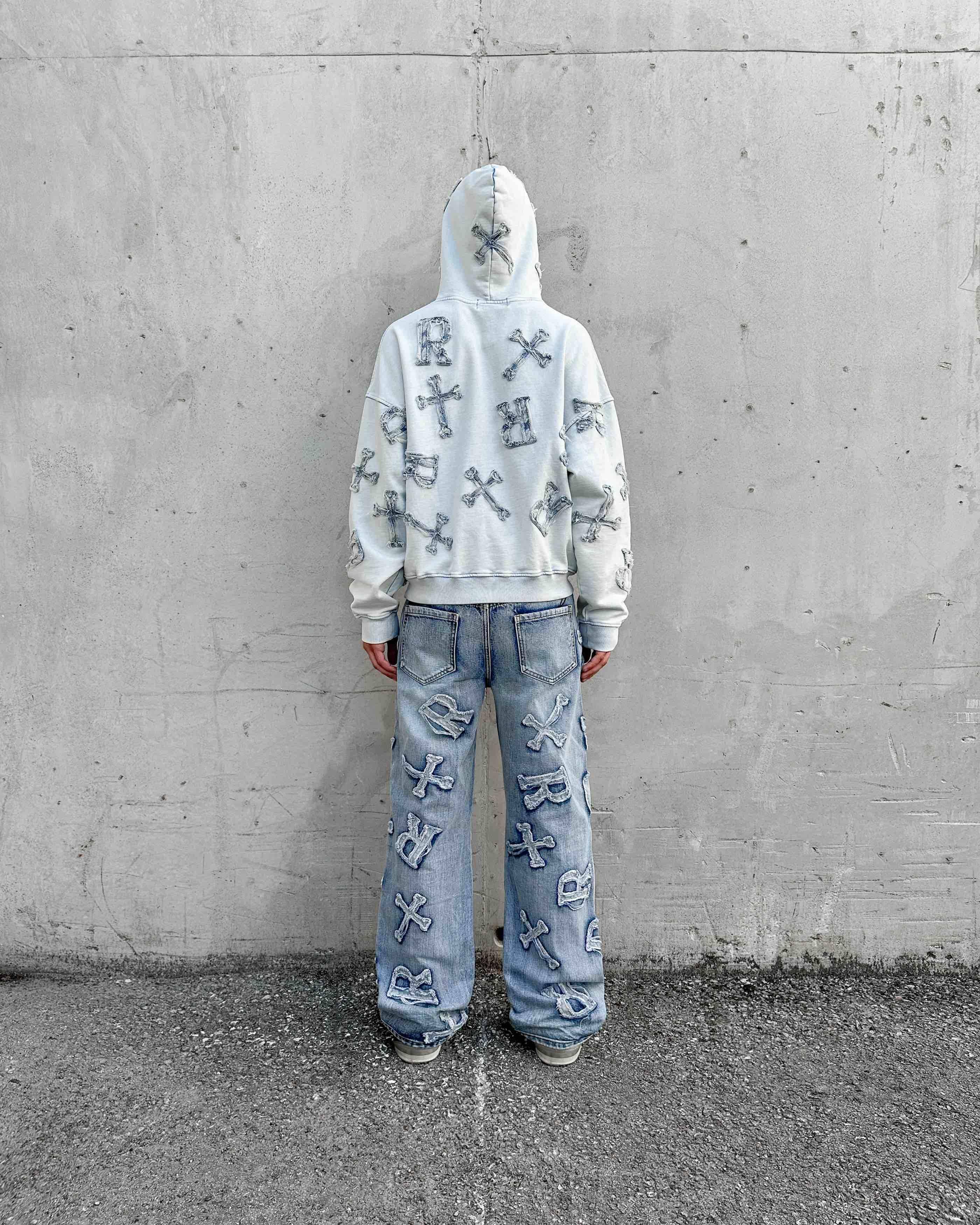 Washed ice patch jeans