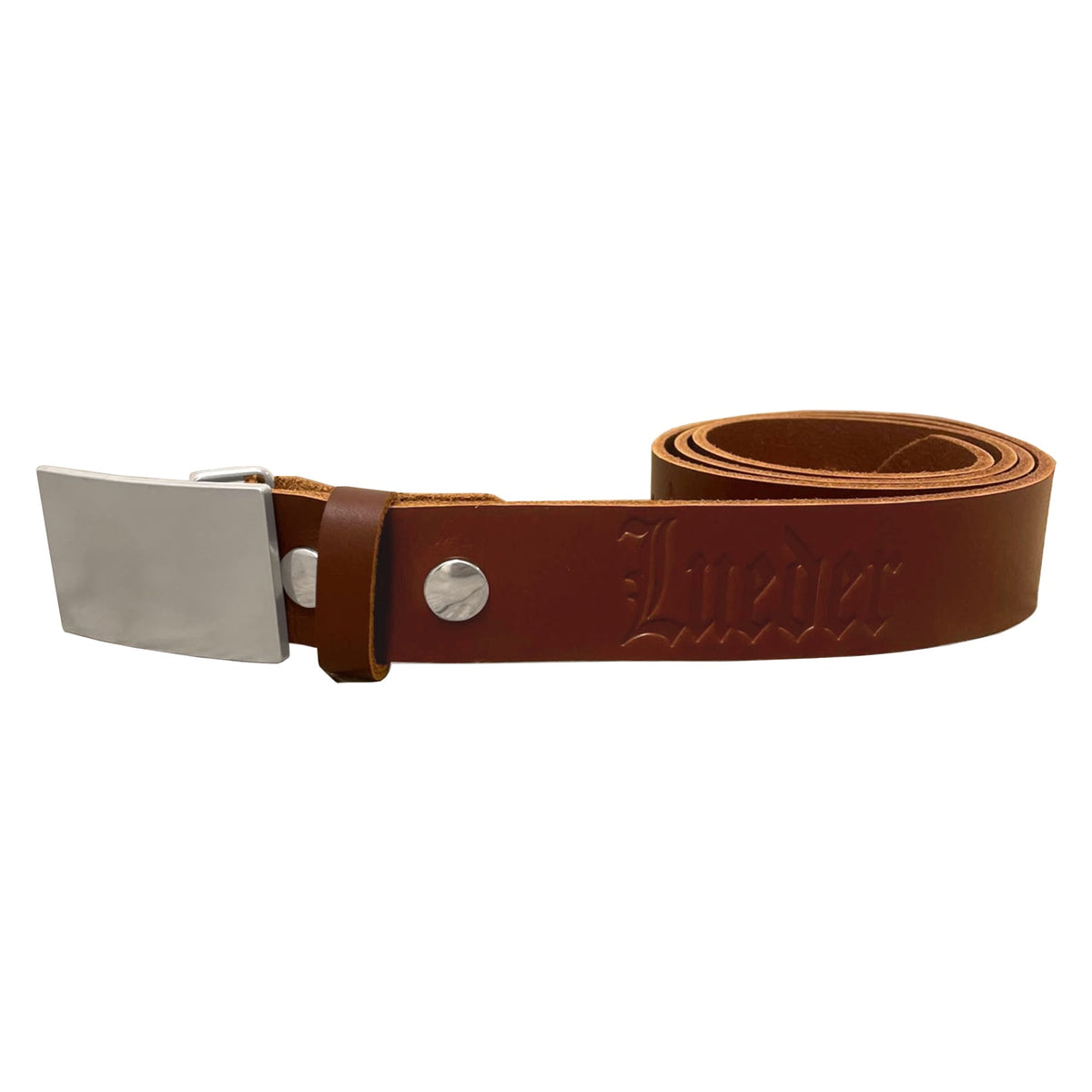 Lueder embossed leather belt rust