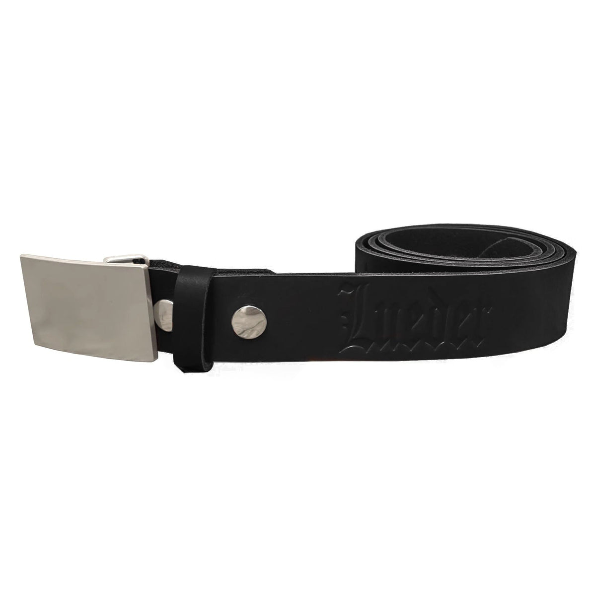 Lueder embossed leather belt black