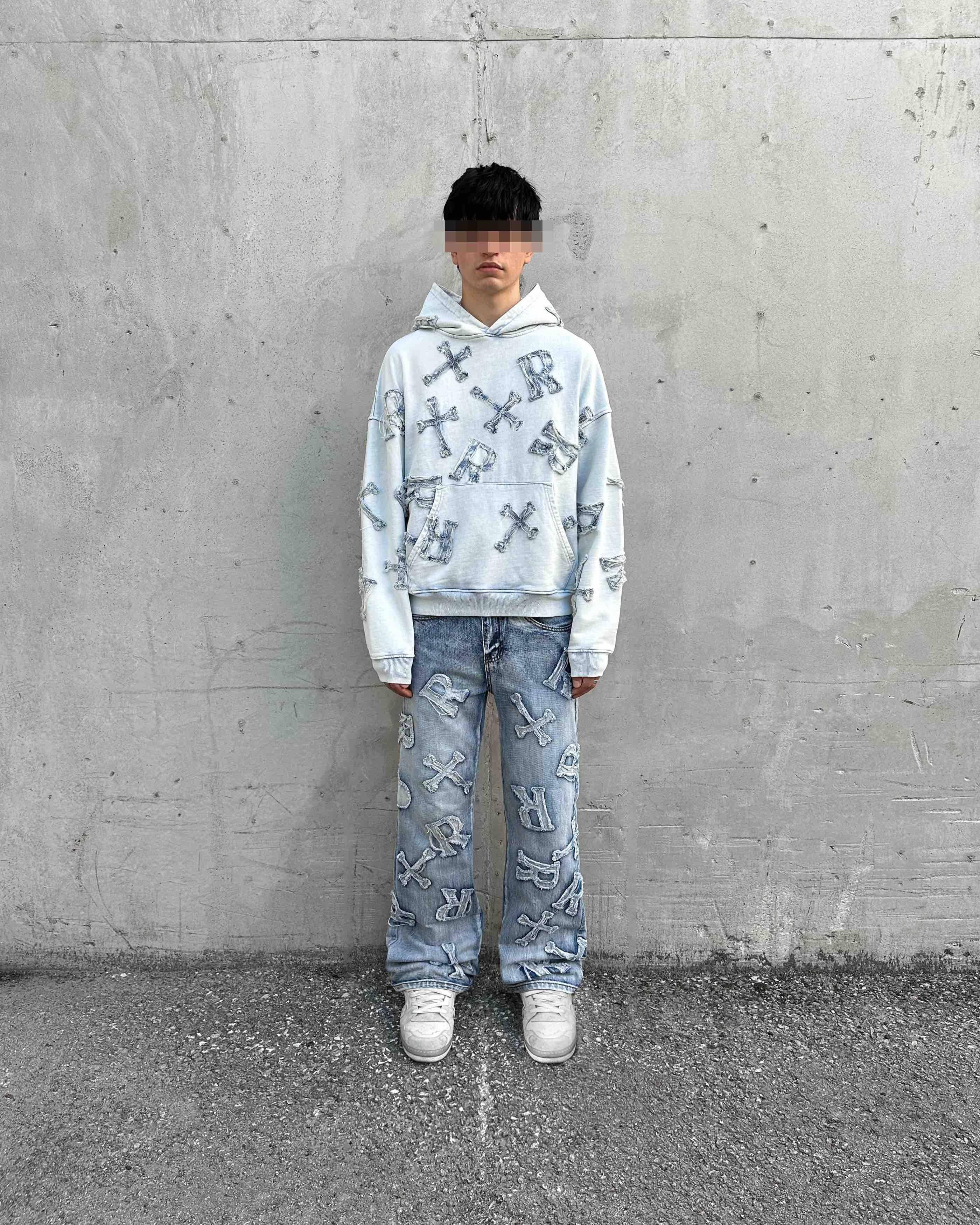 Washed ice patch jeans