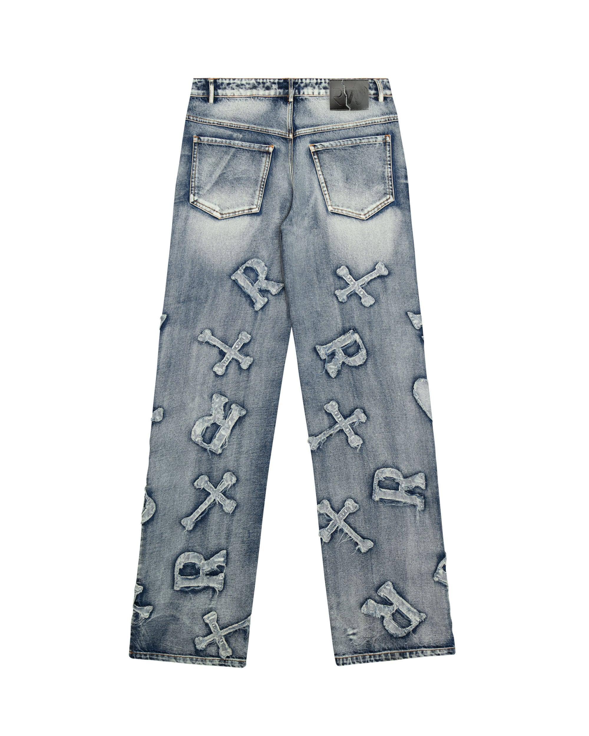 Washed ice patch jeans