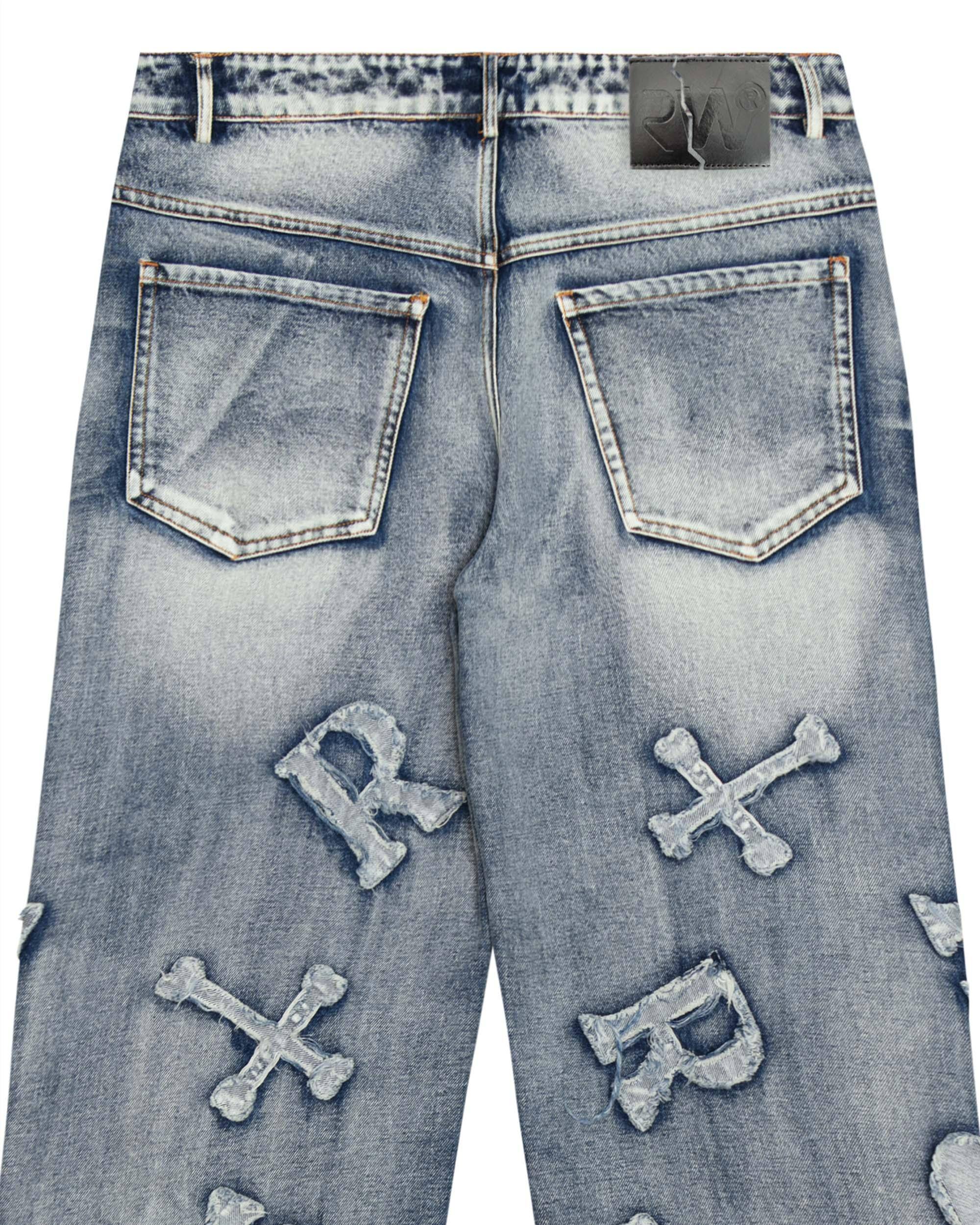 Washed ice patch jeans