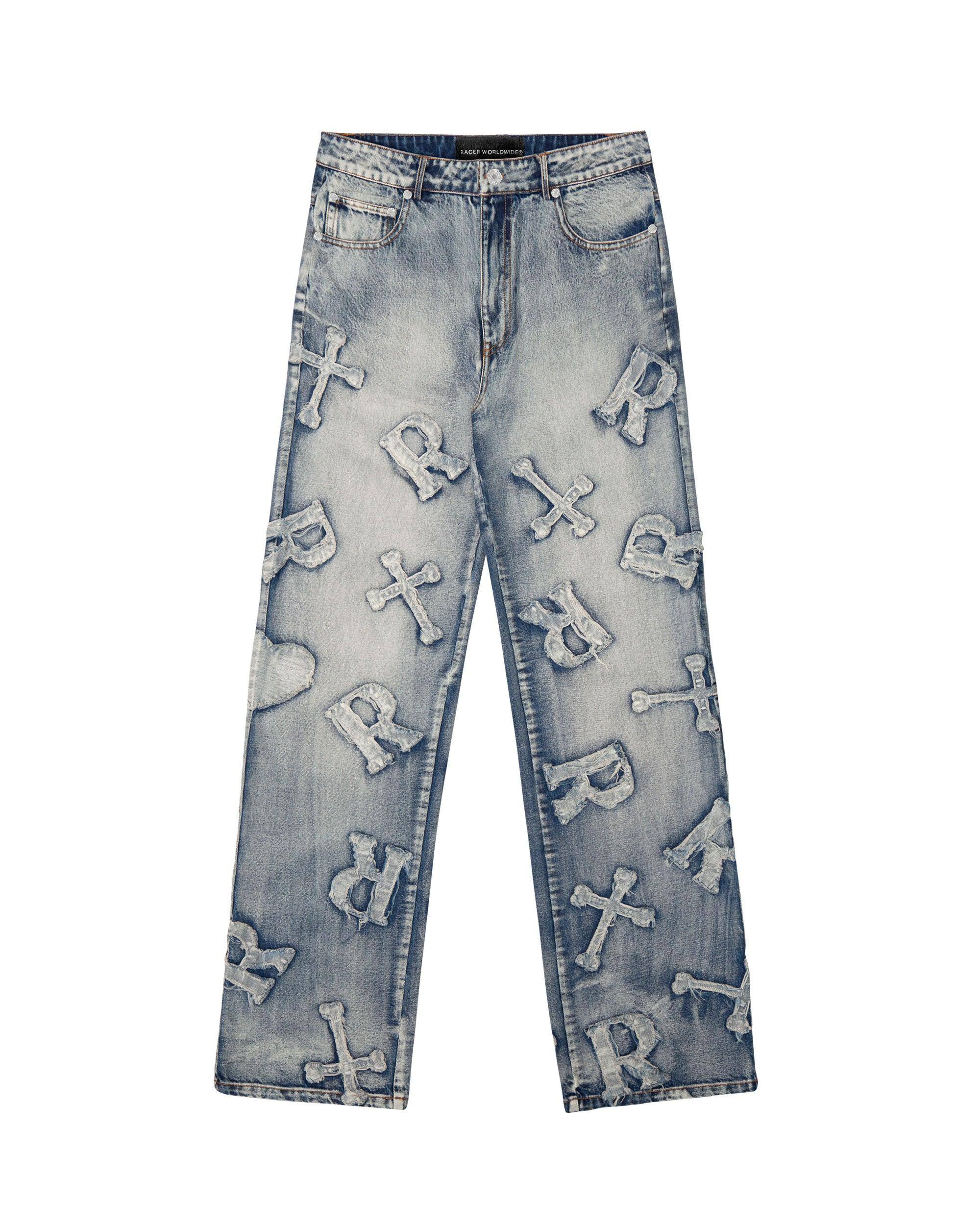 Washed ice patch jeans