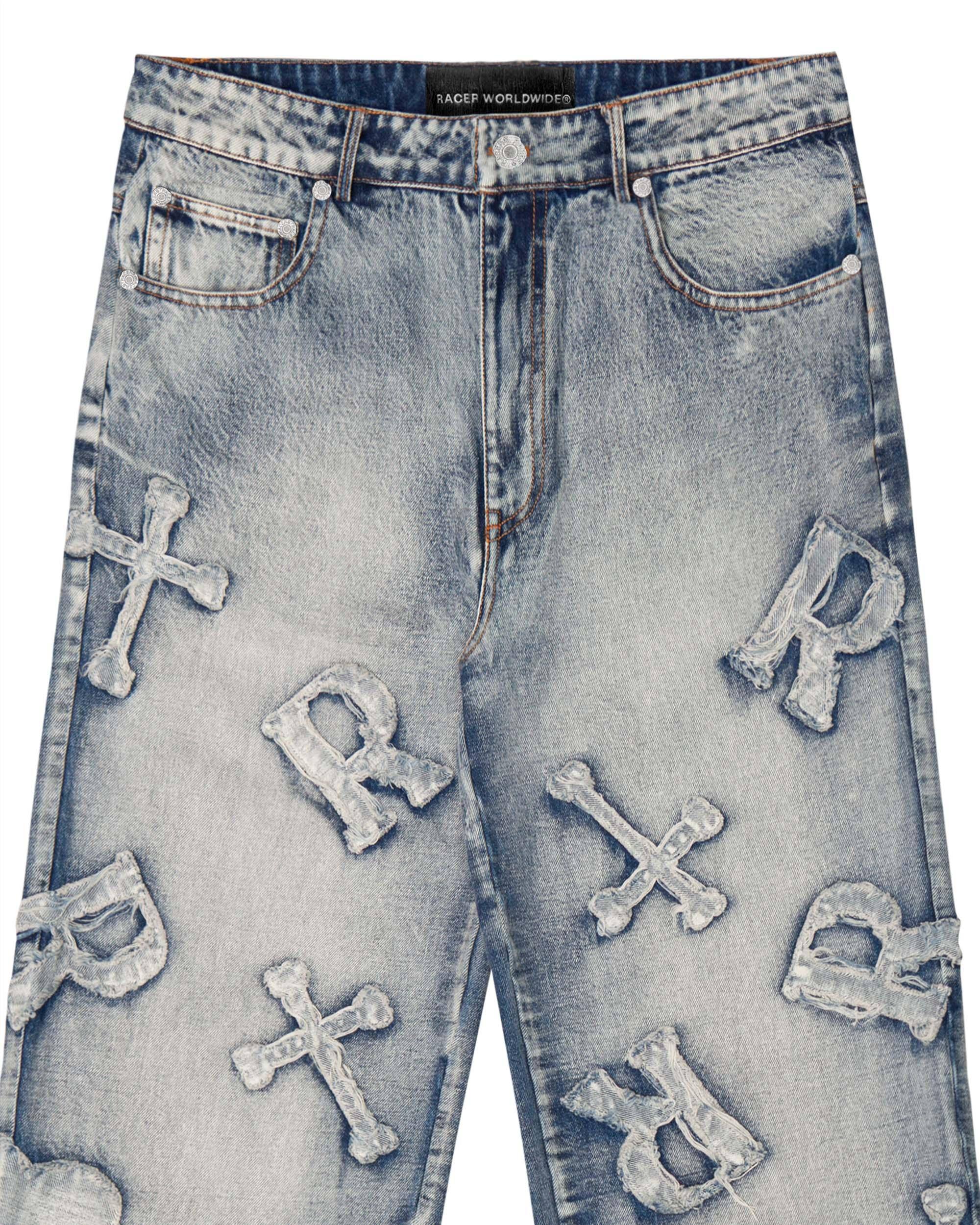 Washed ice patch jeans