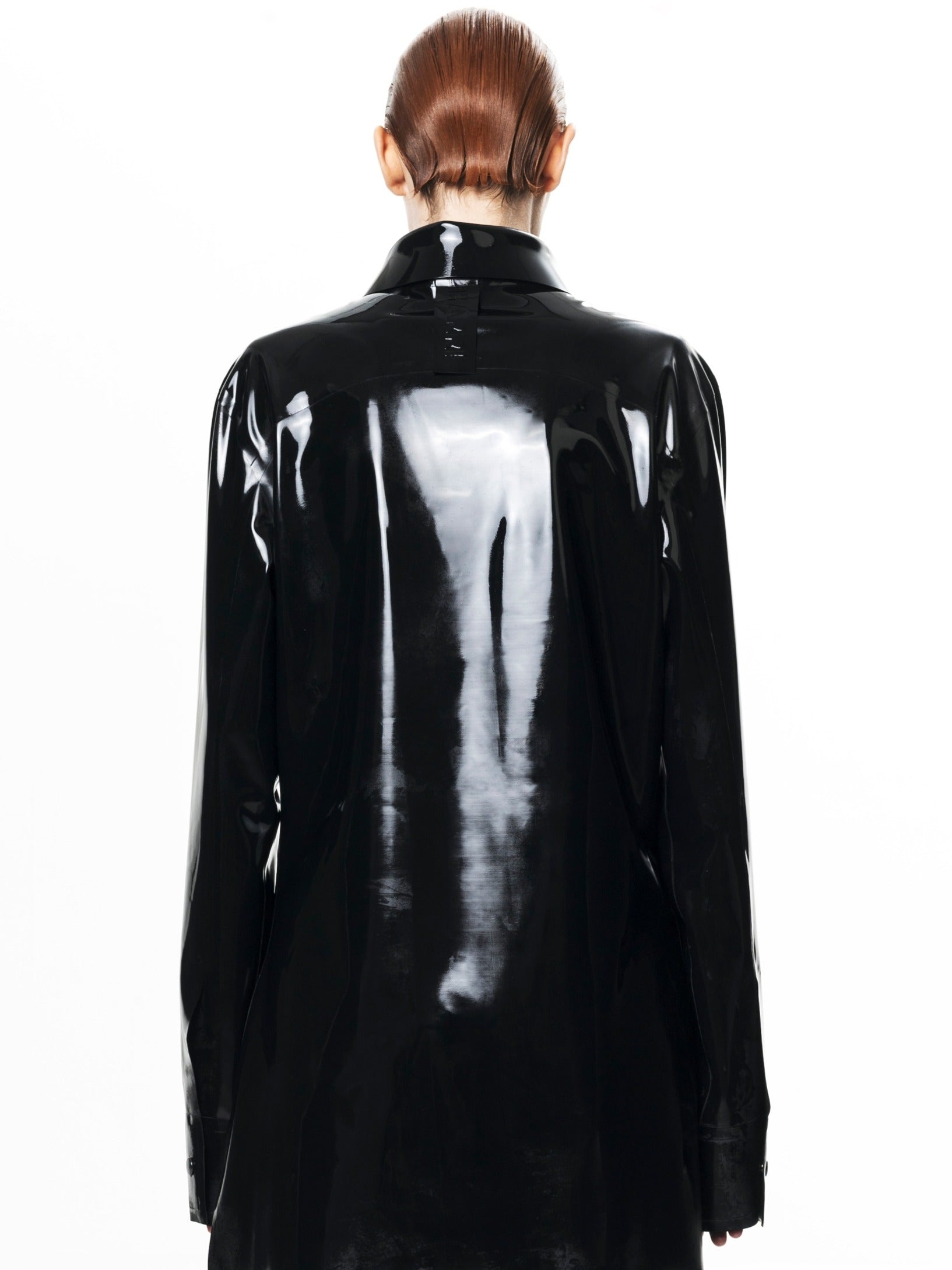Black signature latex shirt
