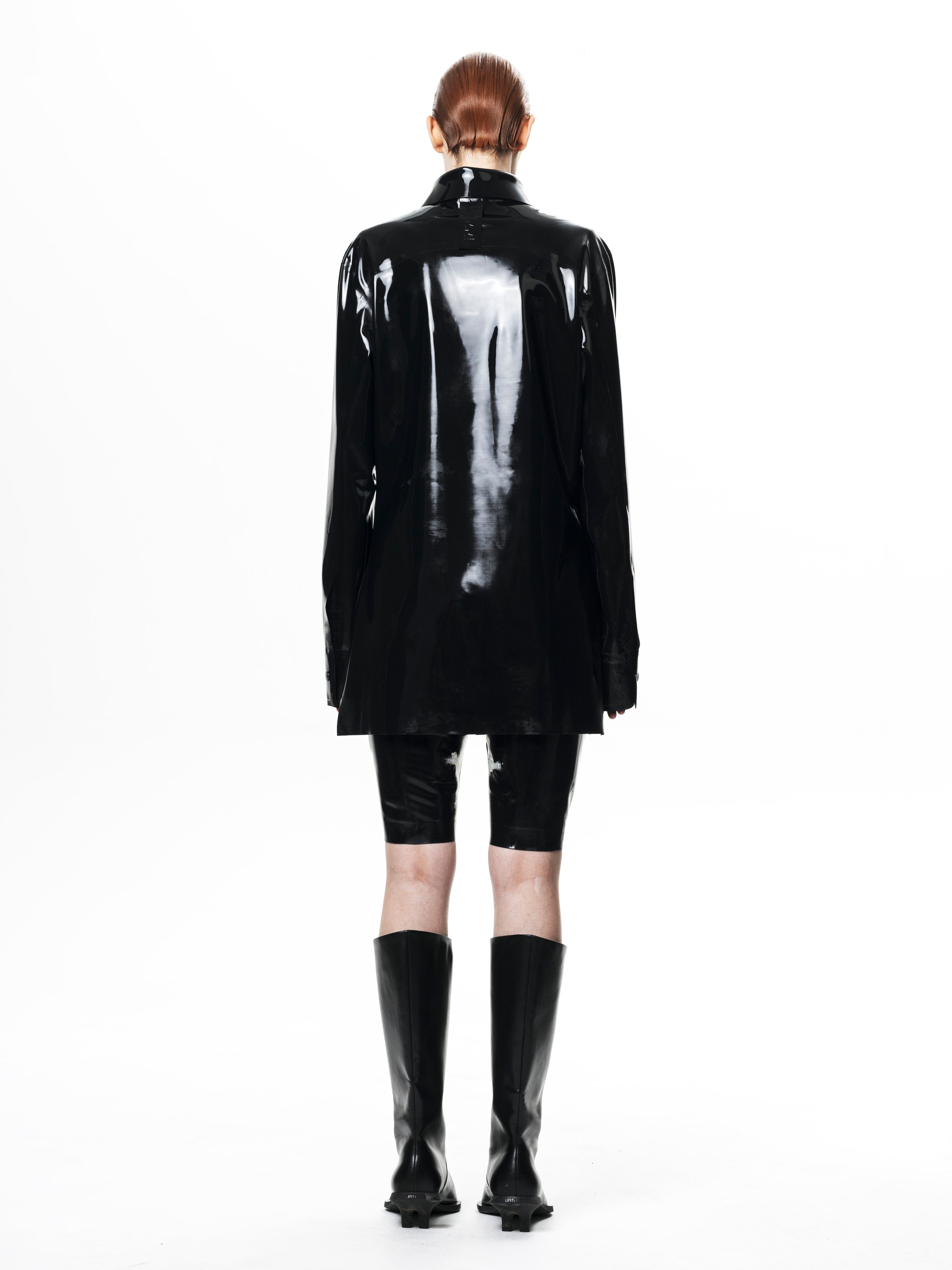 Black signature latex shirt