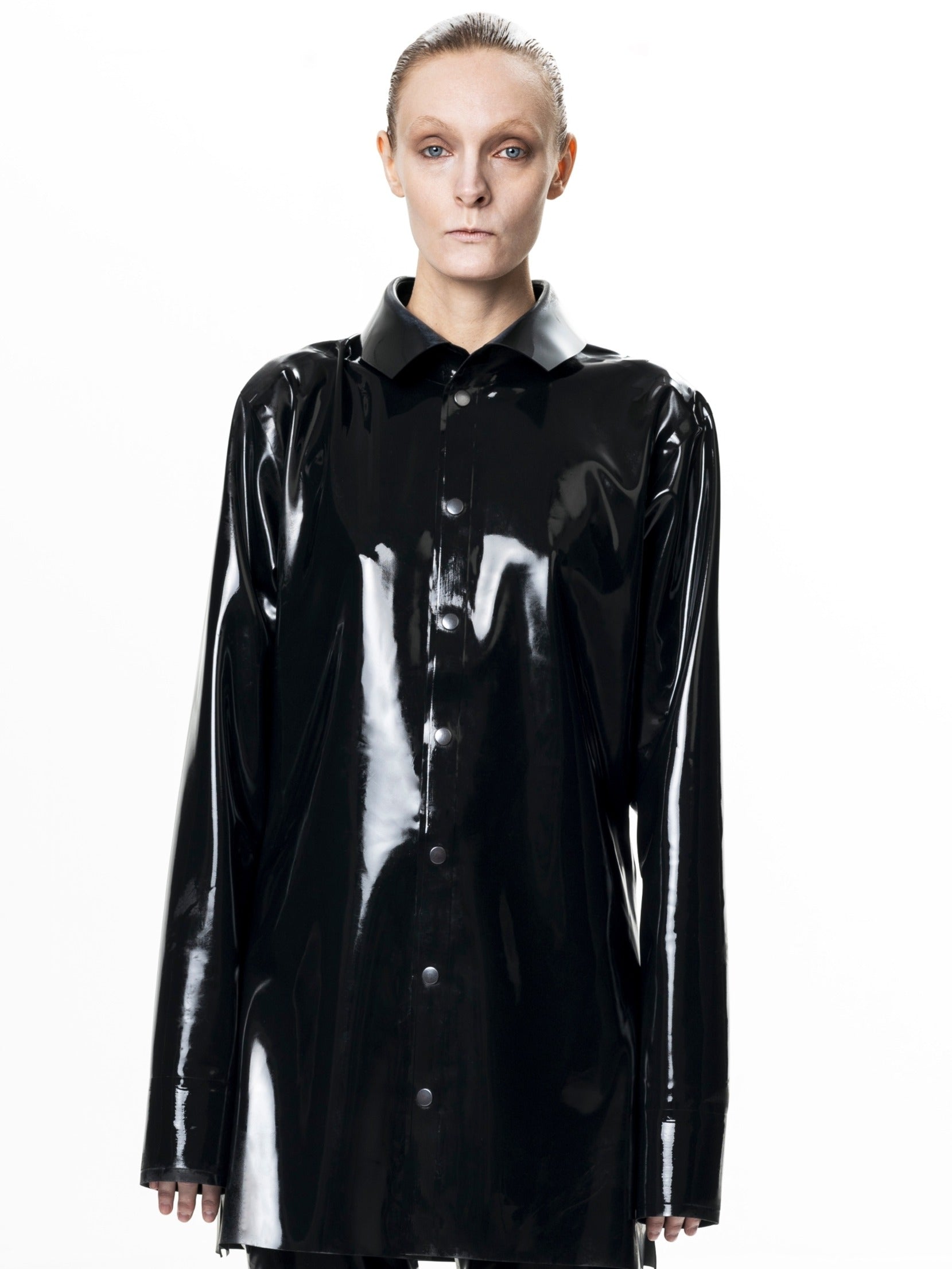 Black signature latex shirt
