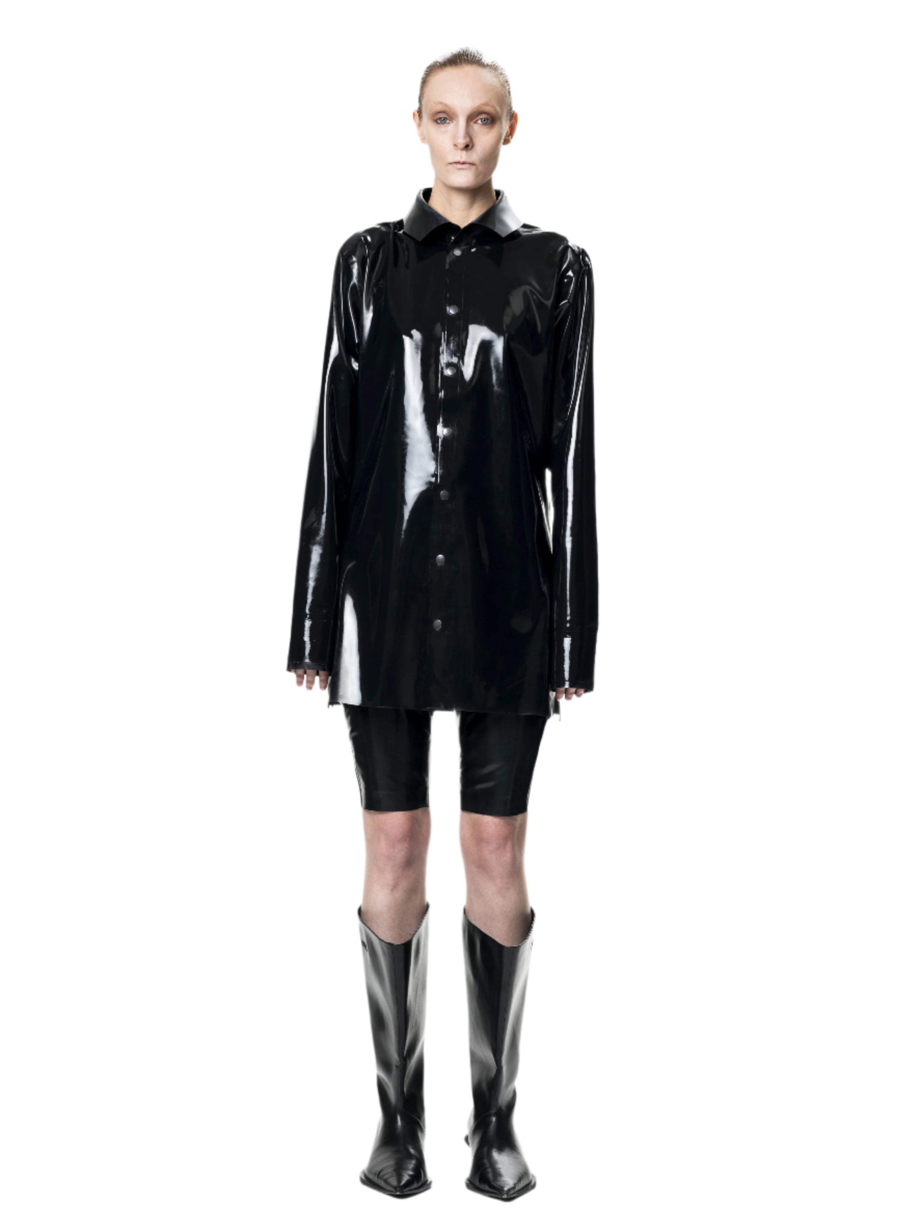 Black signature latex shirt