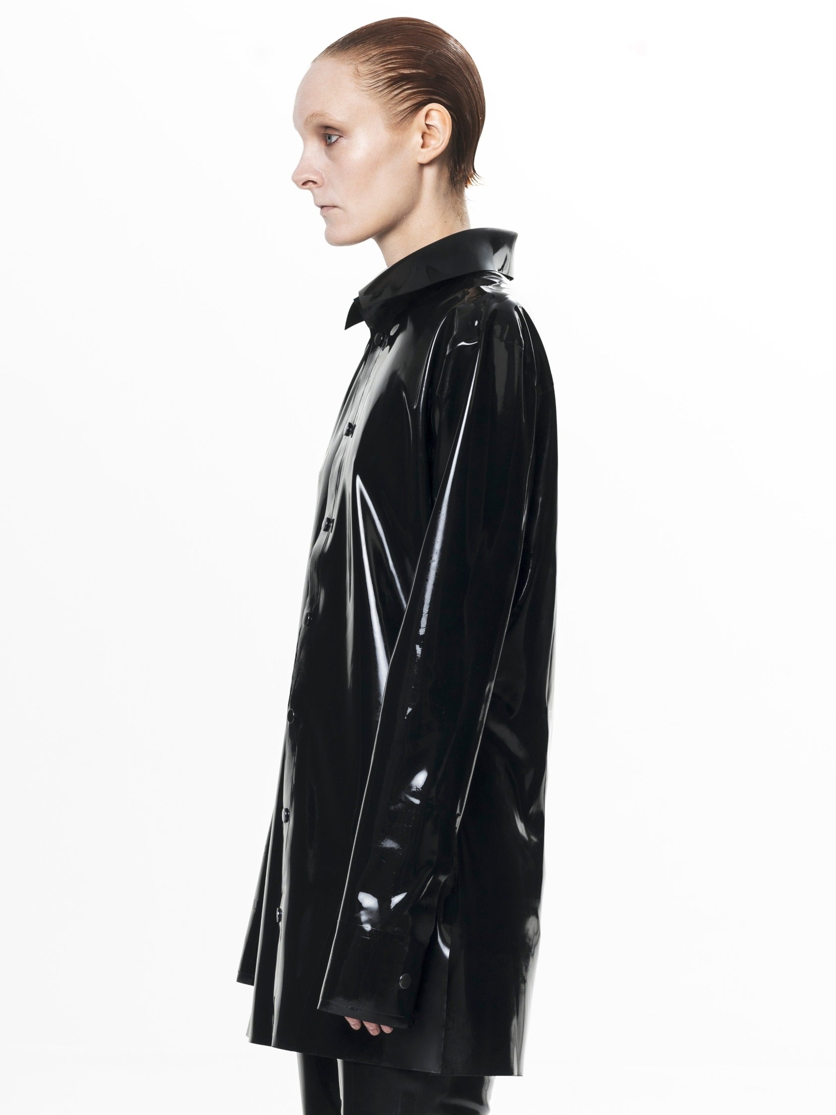 Black signature latex shirt