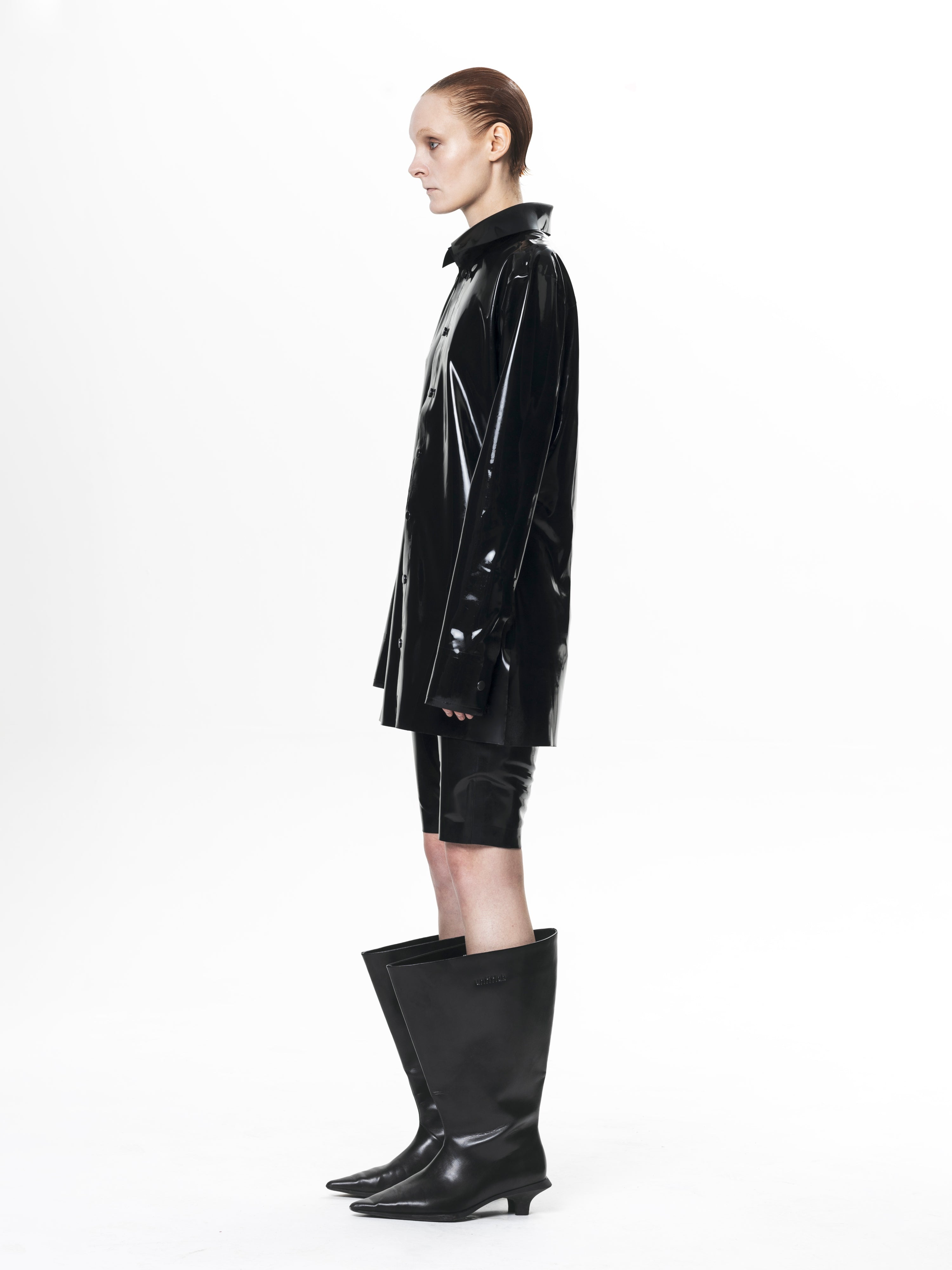 Black signature latex shirt