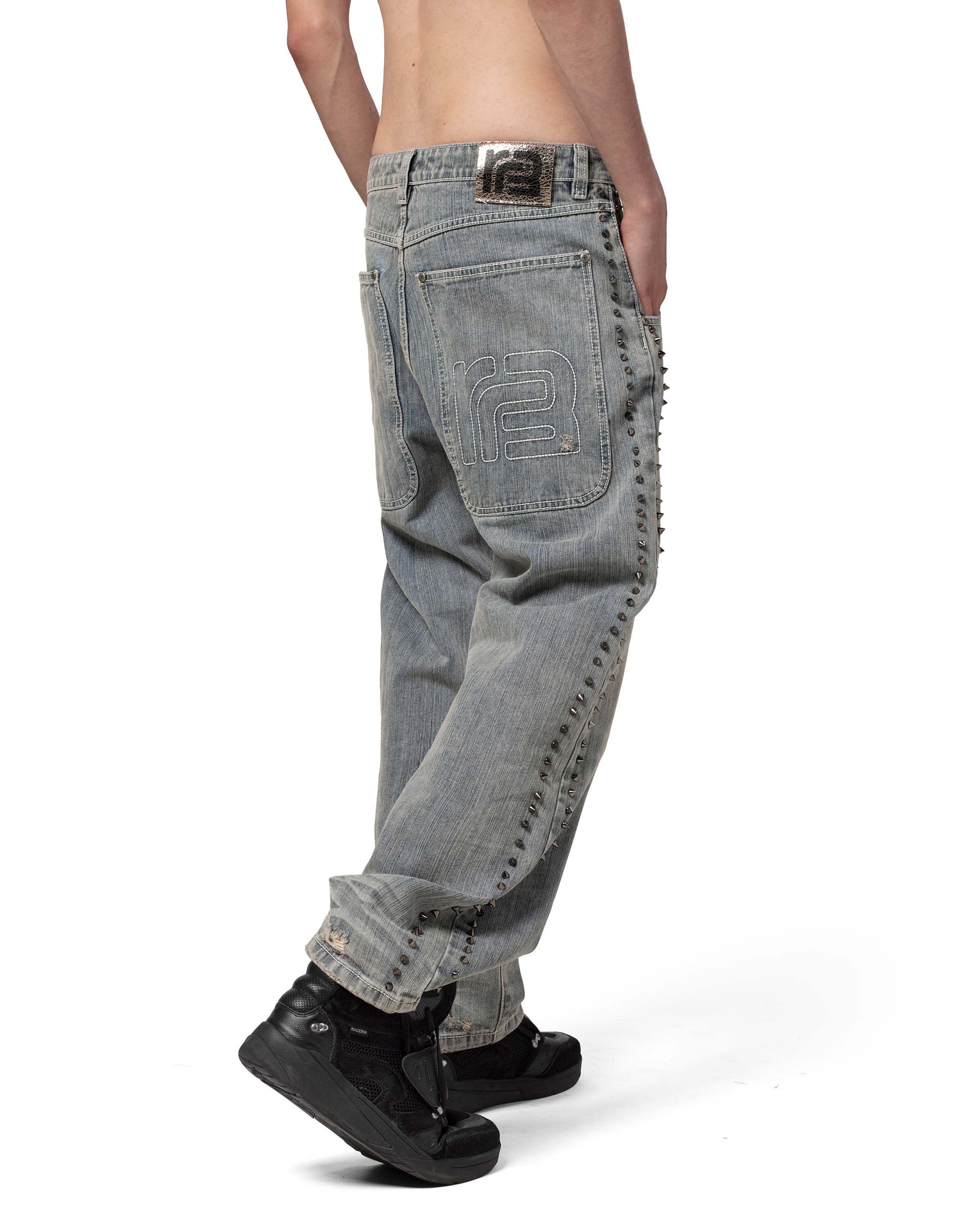 Racer x barragán spiked denim