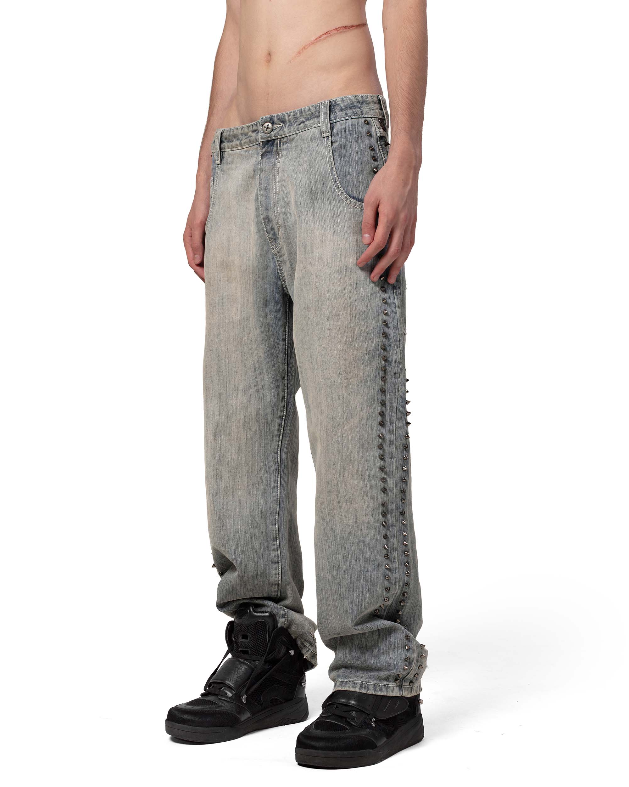 Racer x barragán spiked denim