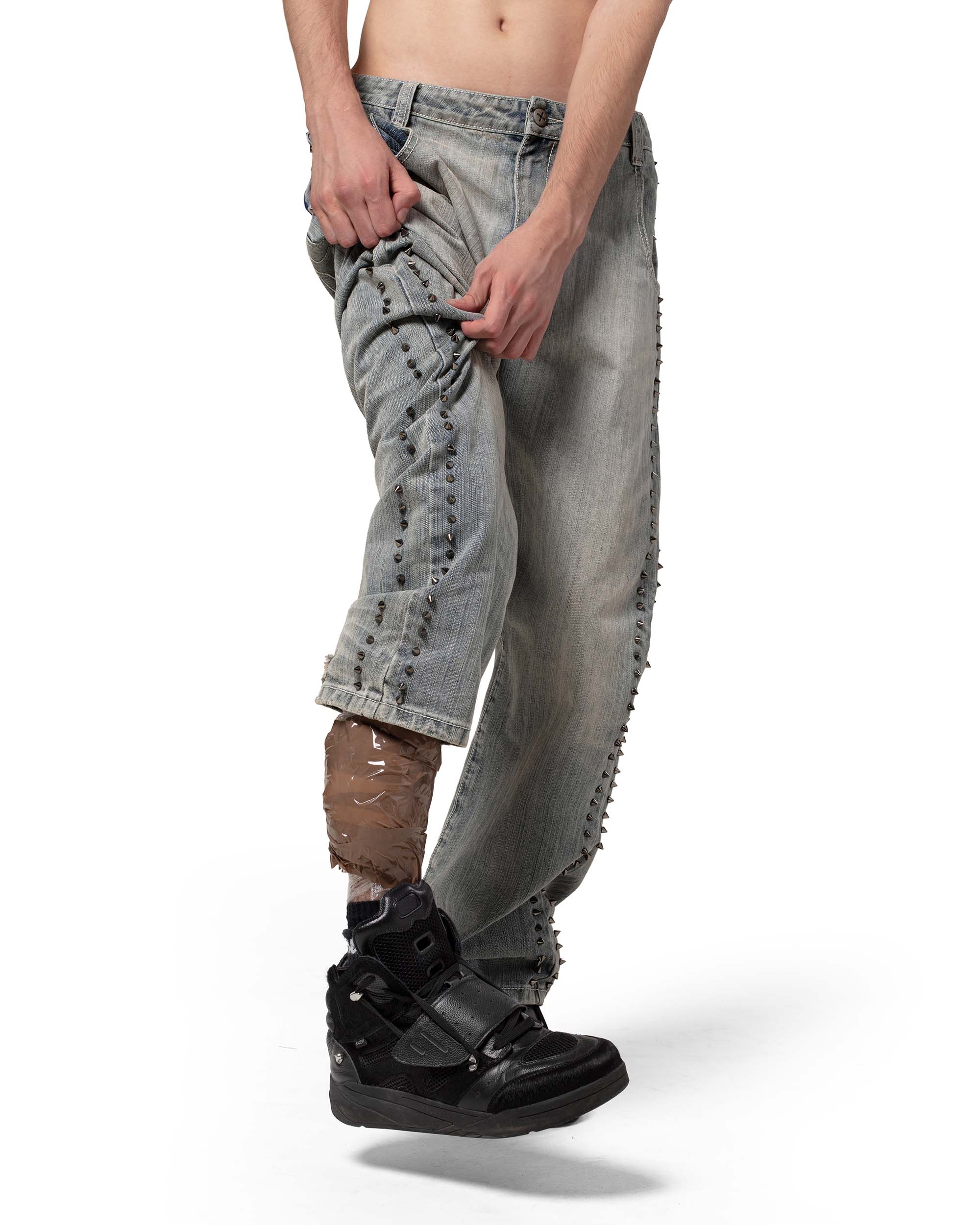 Racer x barragán spiked denim