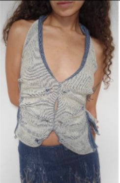 Butterfly top (grey/jean)