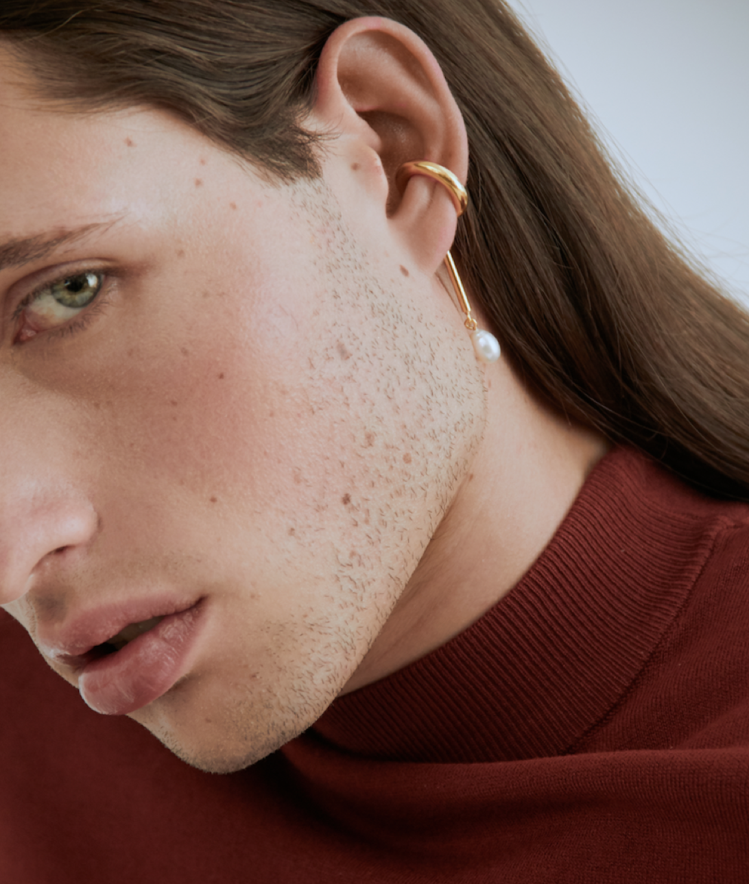 Charlotte ear-cuff bar & pearl