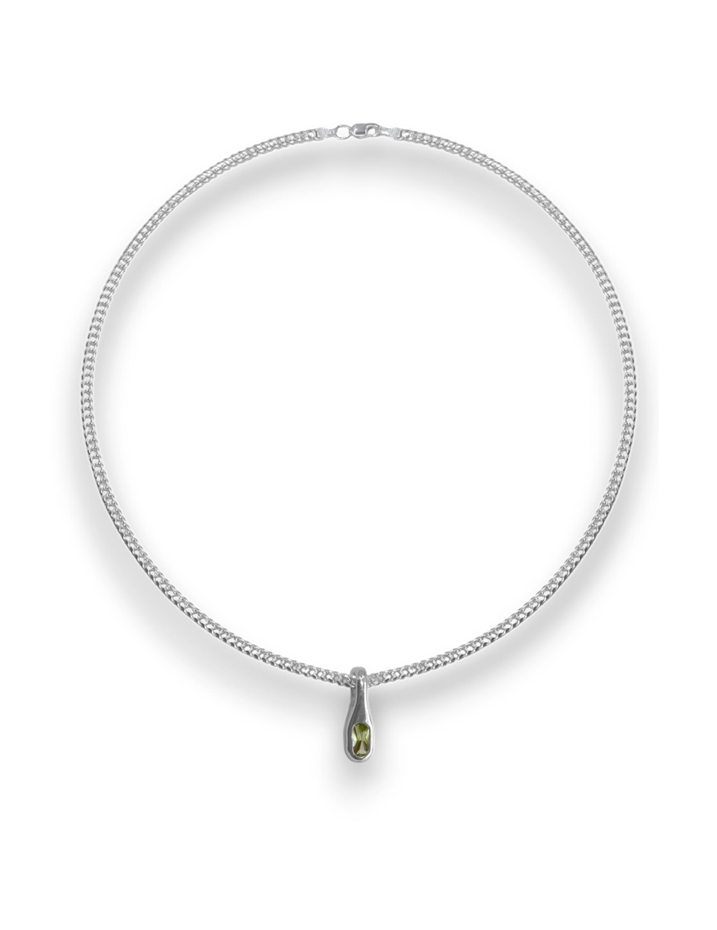Charm wave peridot necklace