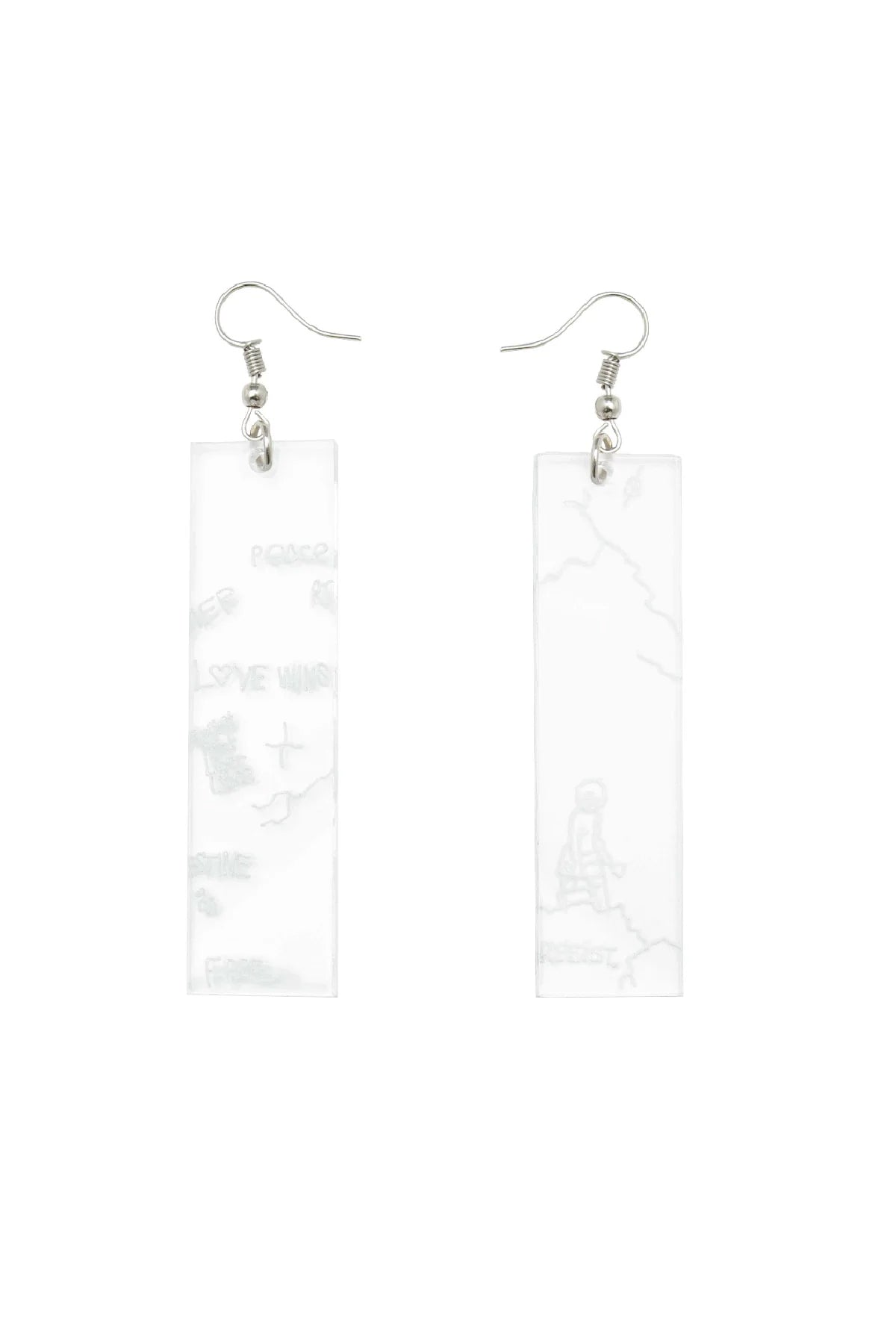 Clear occupation wall earrings
