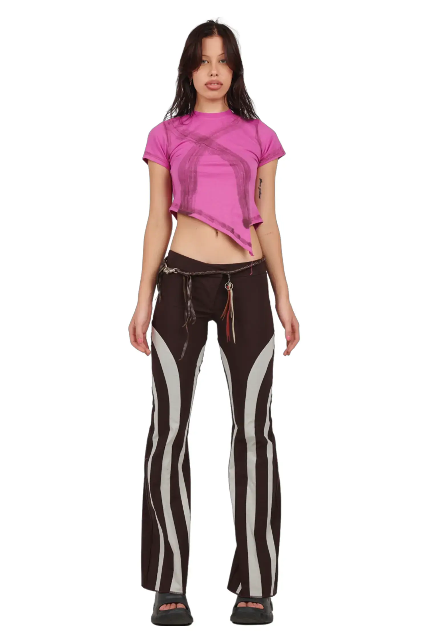 Spliced pant - white