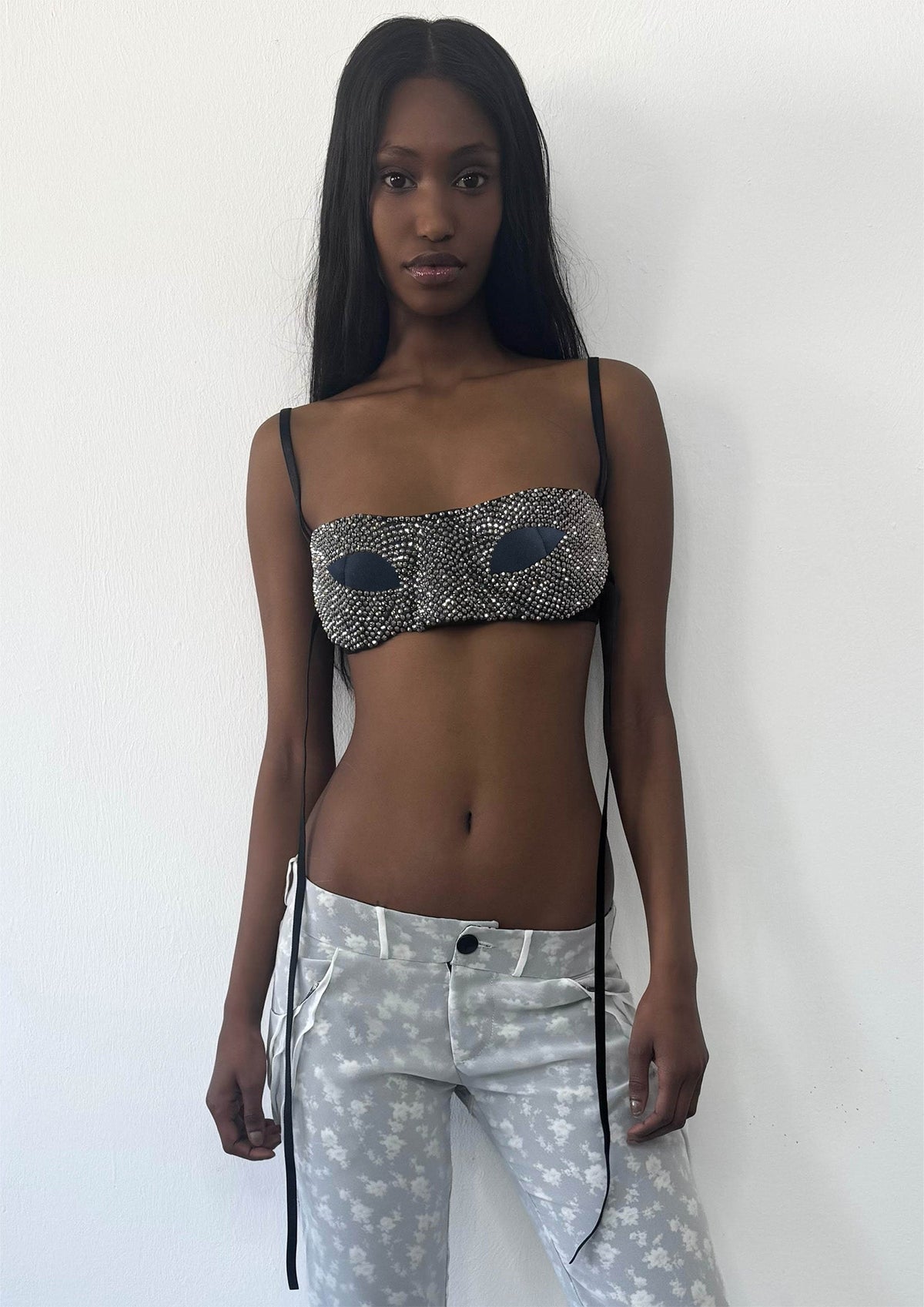 Crystal mask bra