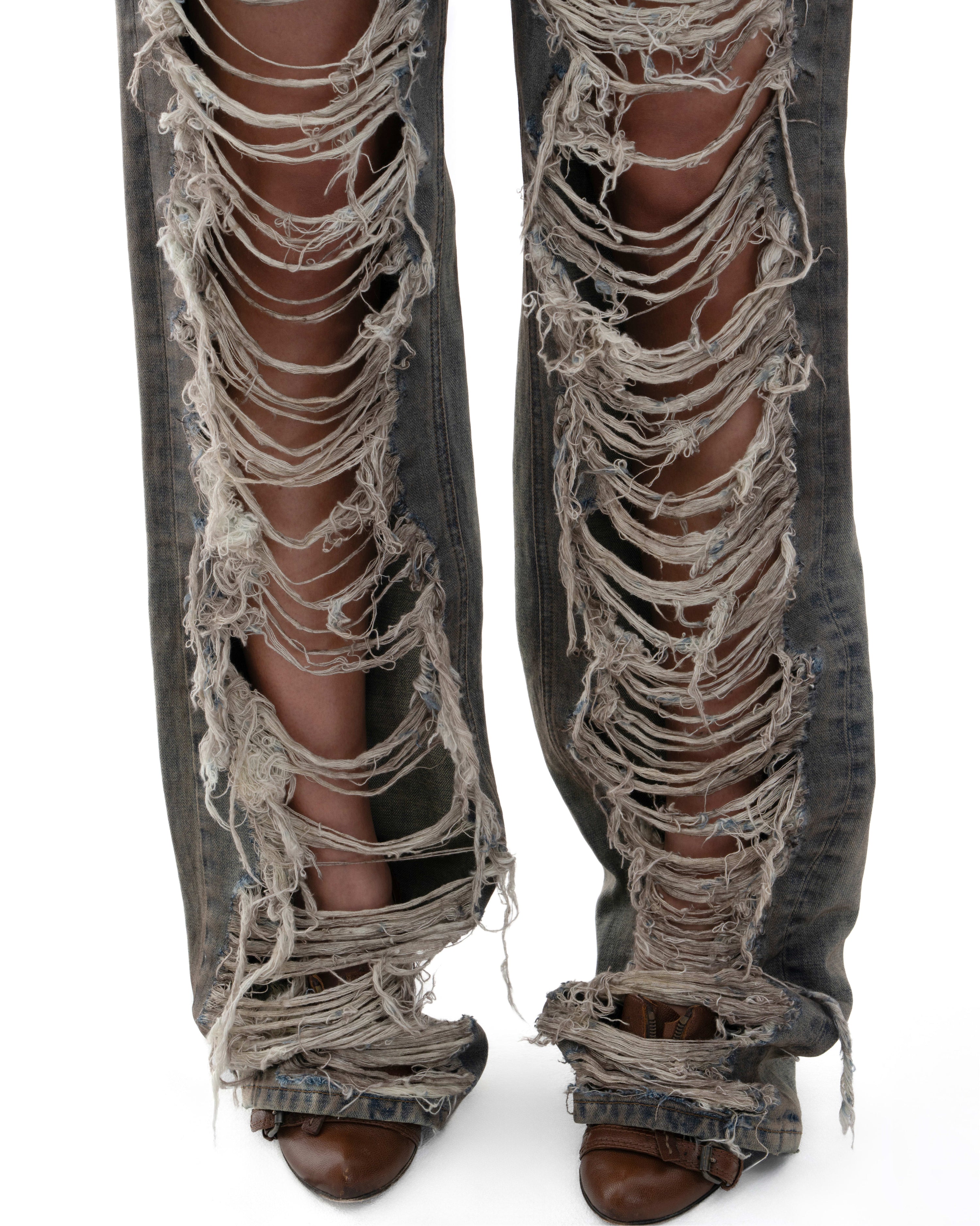 Bows before bros trouser- denim
