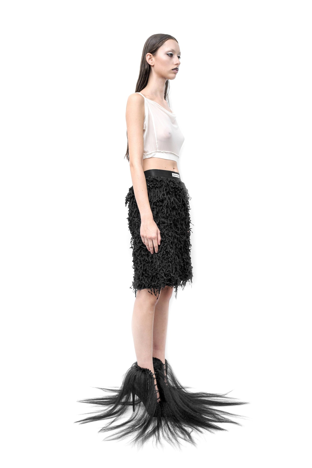 Figur cowlneck mesh top