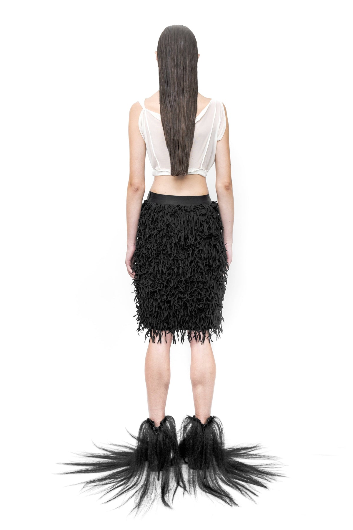 Figur cowlneck mesh top