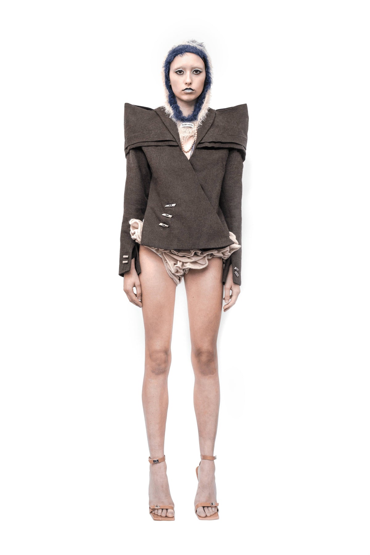 360° wool backless blazer