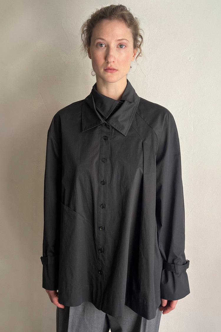 Double collar shirt - charcoal
