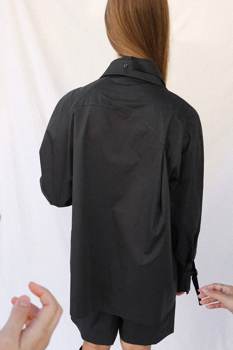 Double collar shirt - charcoal