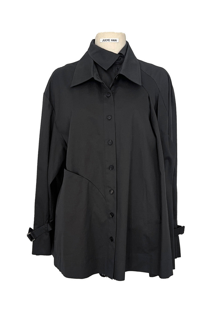 Double collar shirt - charcoal