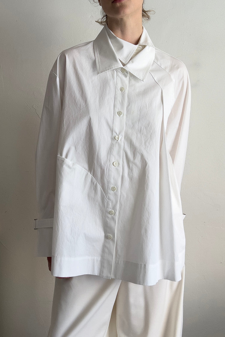 Double collar shirt - white