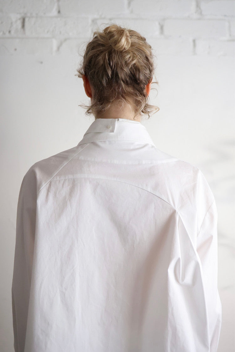 Double collar shirt - white