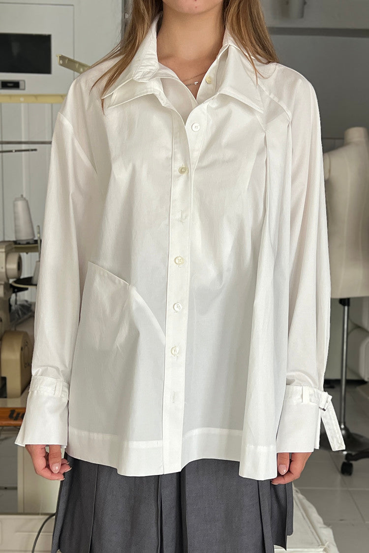 Double collar shirt - white