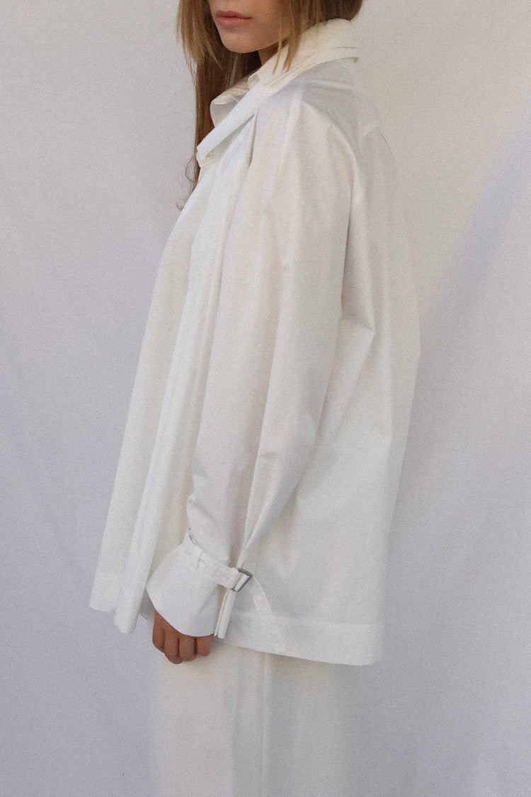Double collar shirt - white