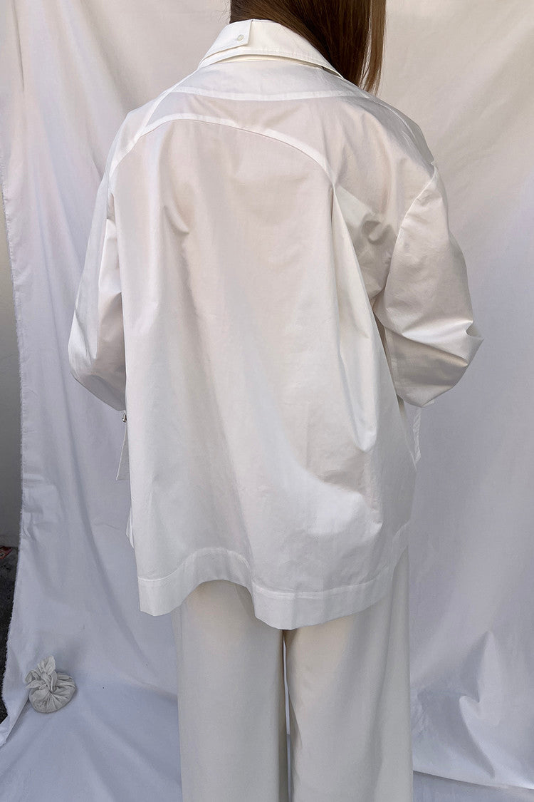 Double collar shirt - white