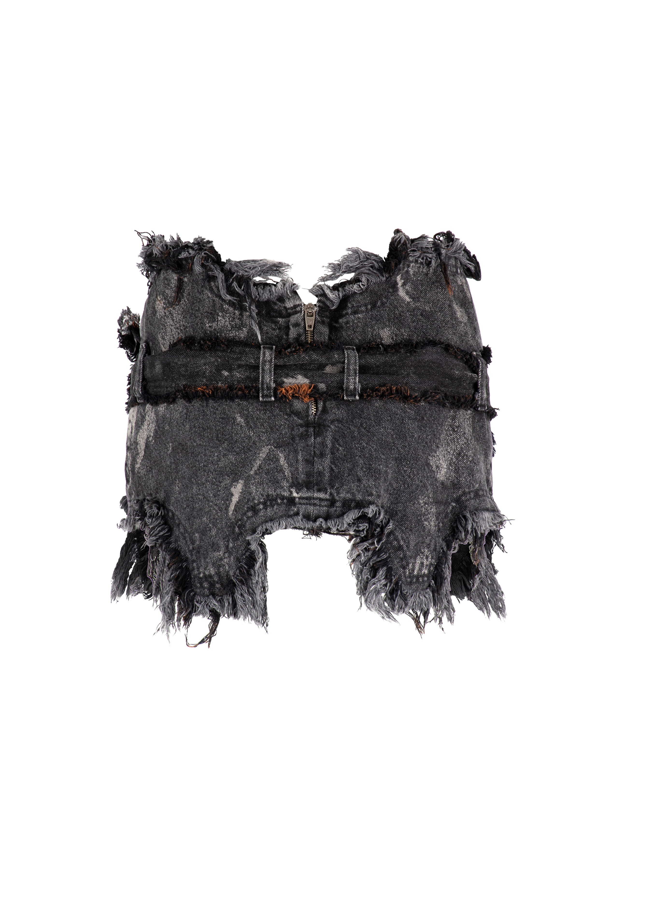 Denim garter skirt